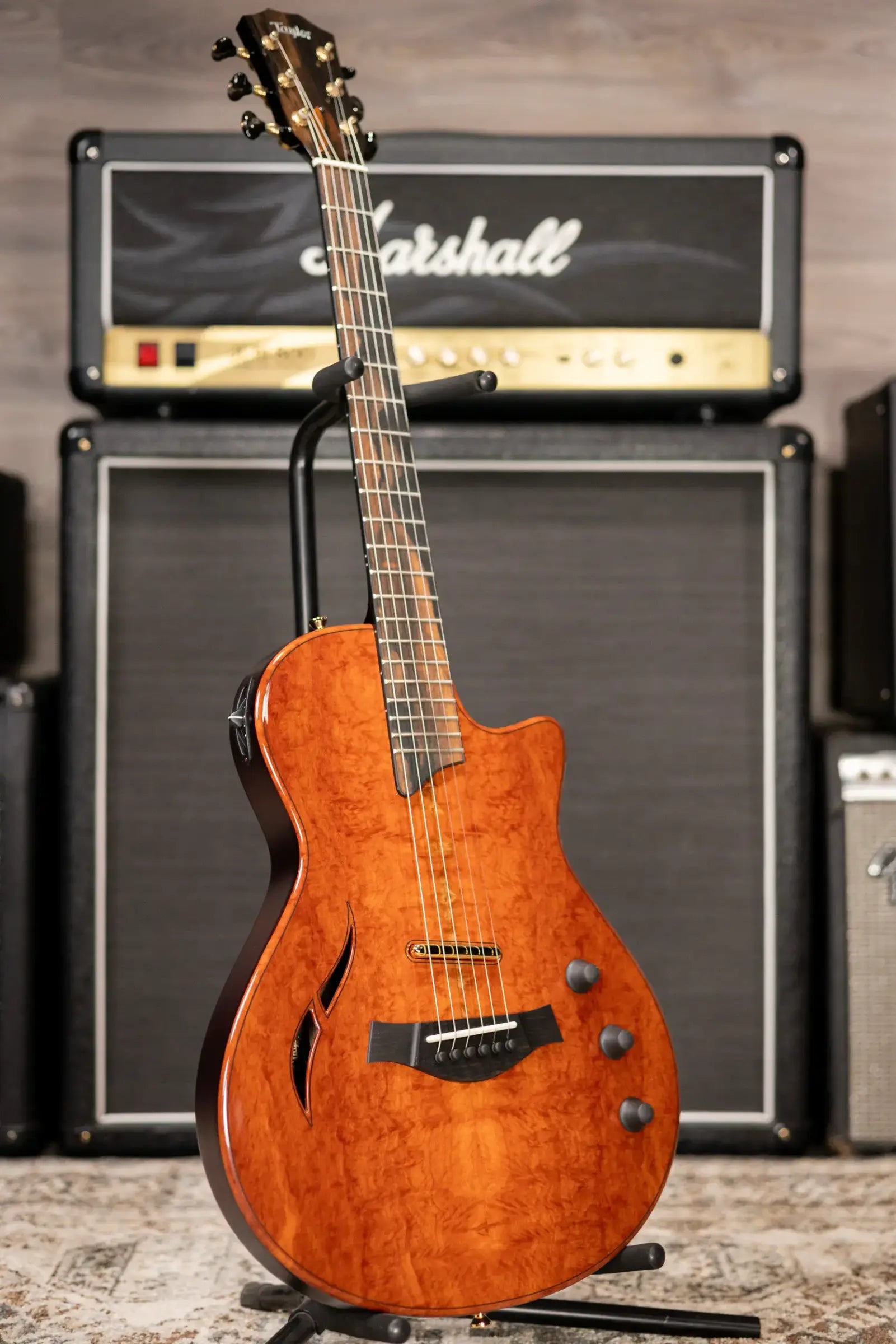 Taylor Custom Shop T5z Custom #C0960 Figured Ironbark/Shamel Ash Hollow Body Electric Guitar with Hardshell Case