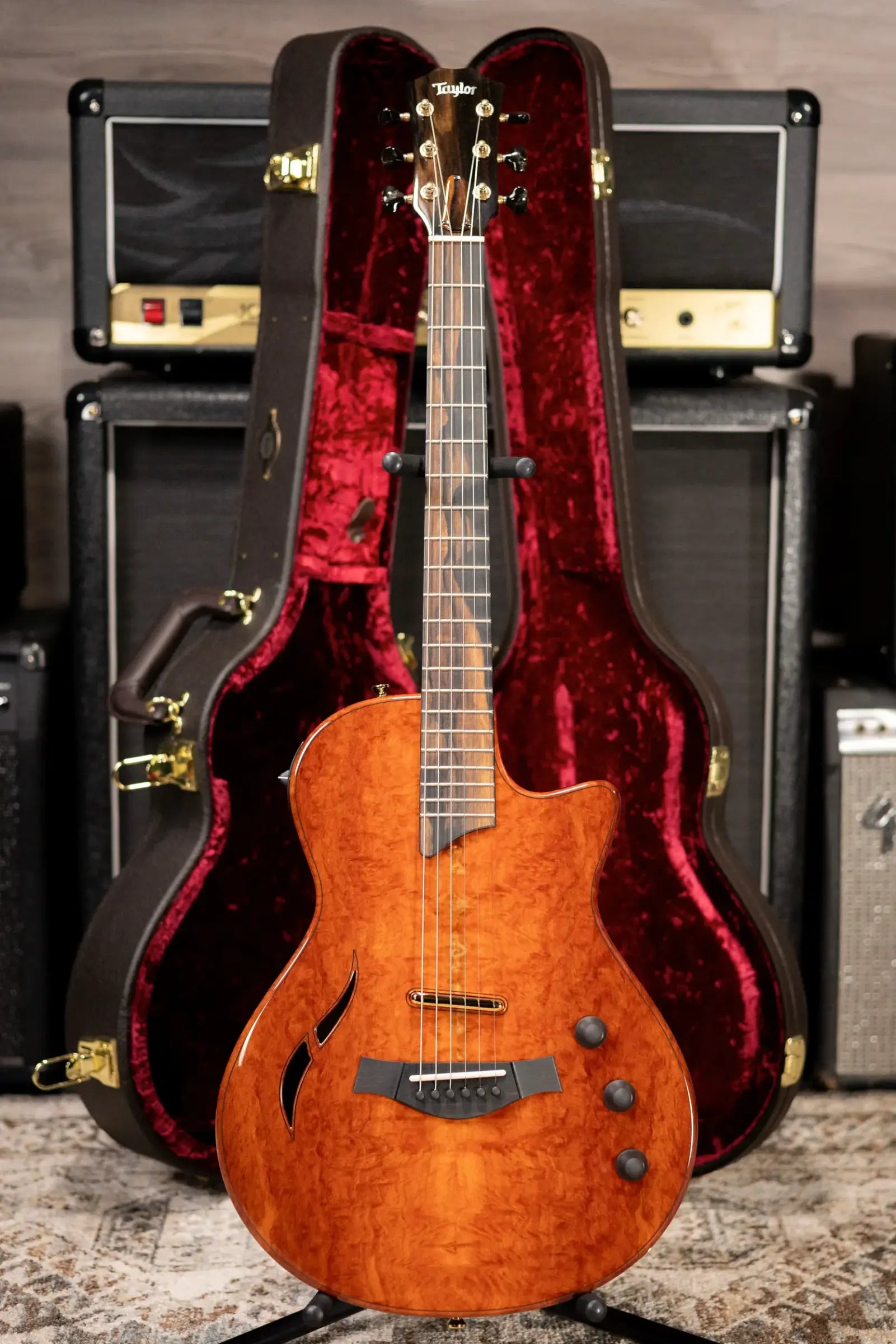 Taylor Custom Shop T5z Custom #C0960 Figured Ironbark/Shamel Ash Hollow Body Electric Guitar with Hardshell Case