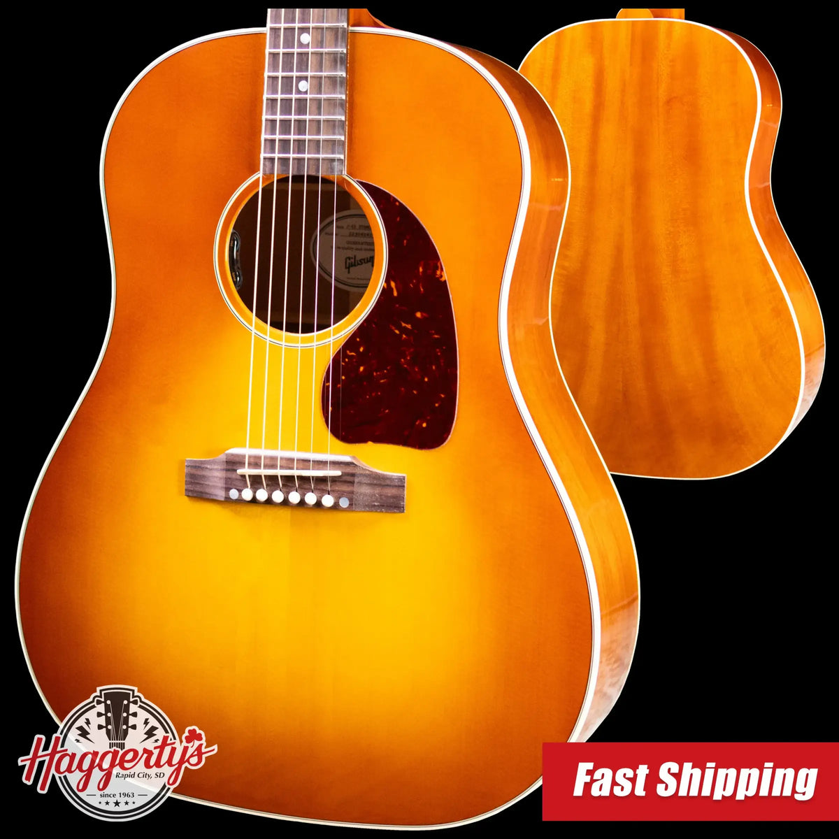 Gibson J-45 Standard HiFi DNA Acoustic/Electric Guitar - Heritage Cherry Sunburst with Hardshell Case