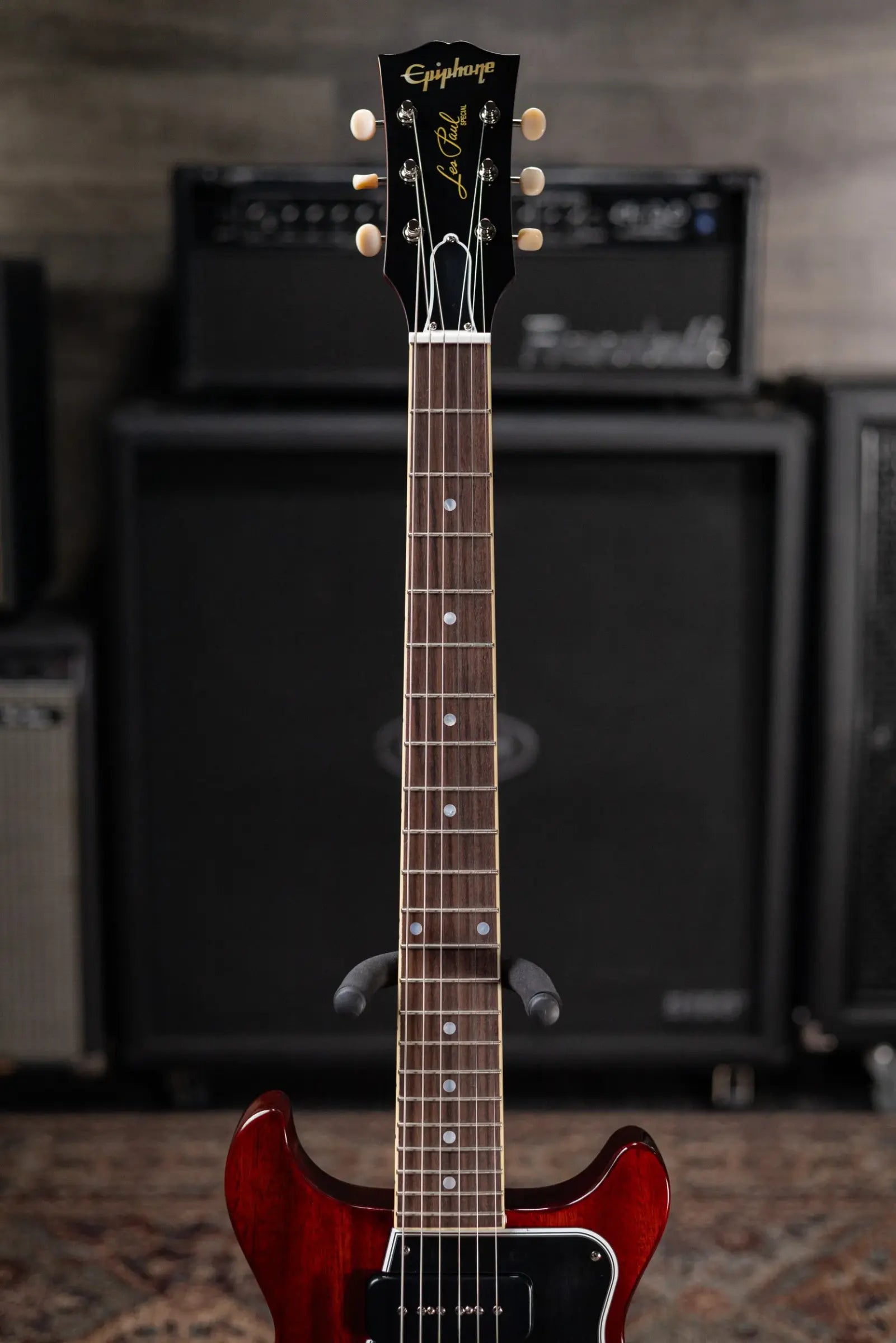 Epiphone Inspired By Gibson 1960 Les Paul Special Double Cut Reissue - Cherry Red with Hardshell Case