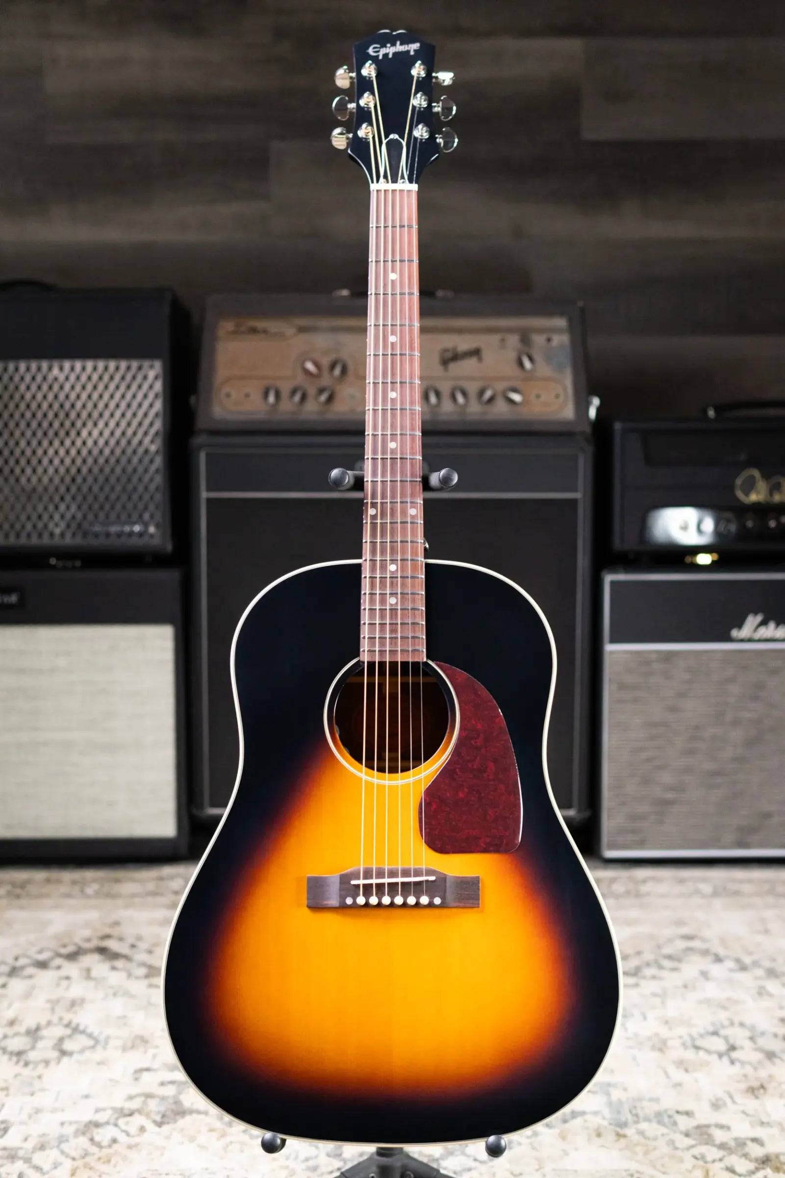 Epiphone J-45 Standard Acoustic/Electric Guitar - Vintage Sunburst with Gig Bag