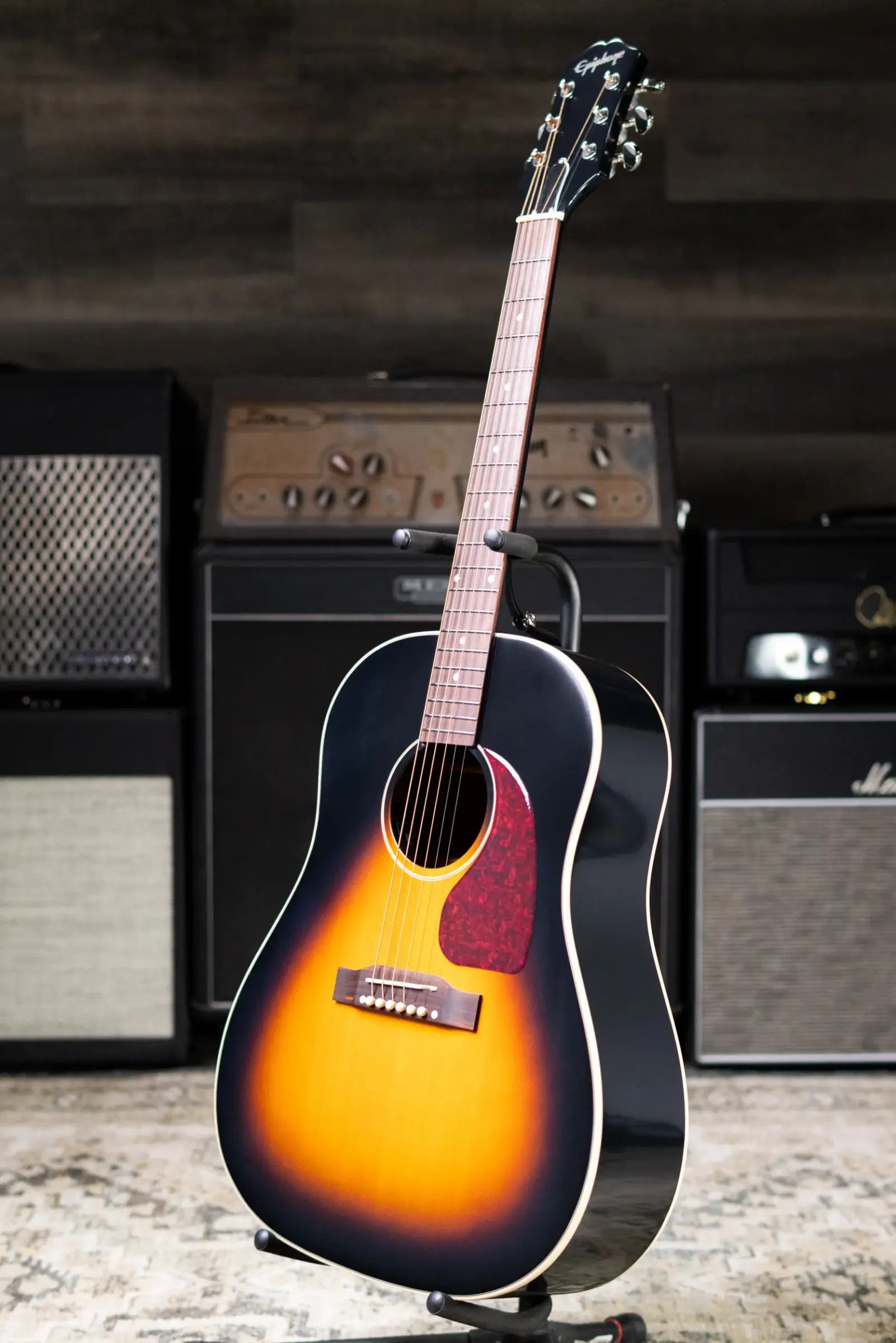 Epiphone J-45 Standard Acoustic/Electric Guitar - Vintage Sunburst with Gig Bag