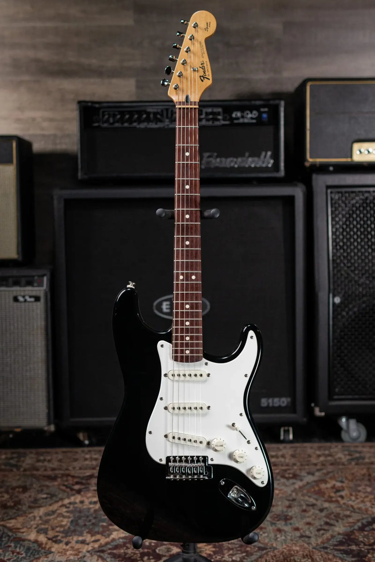 Fender MIM Stratocaster Electric Guitar - Black with Gig Bag - Used
