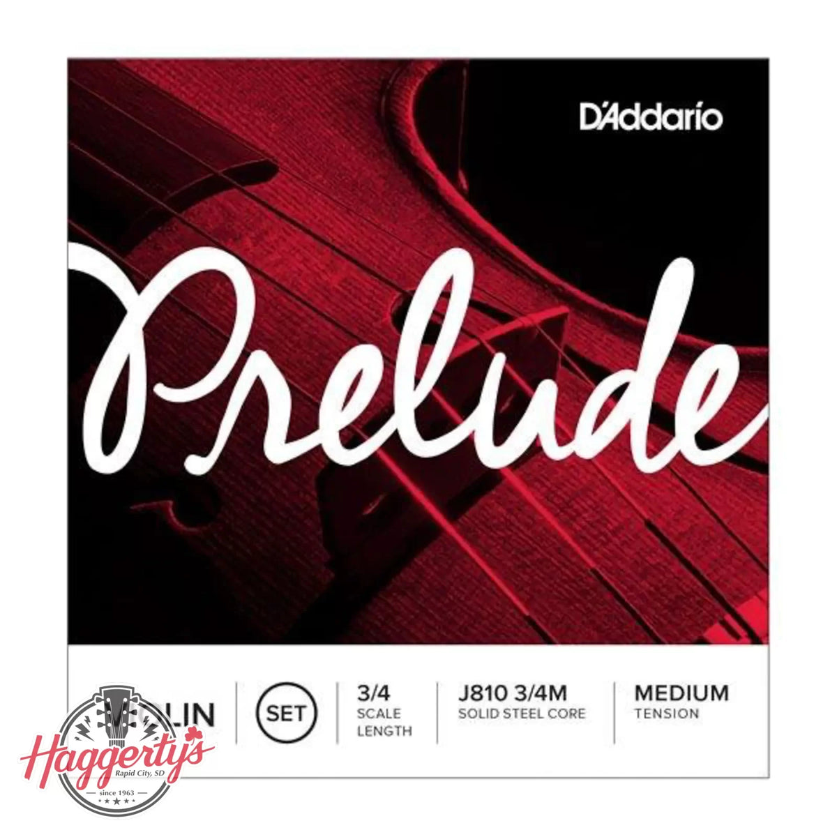 D'Addario Prelude Violin String Set 3/4 Scale Medium Tension