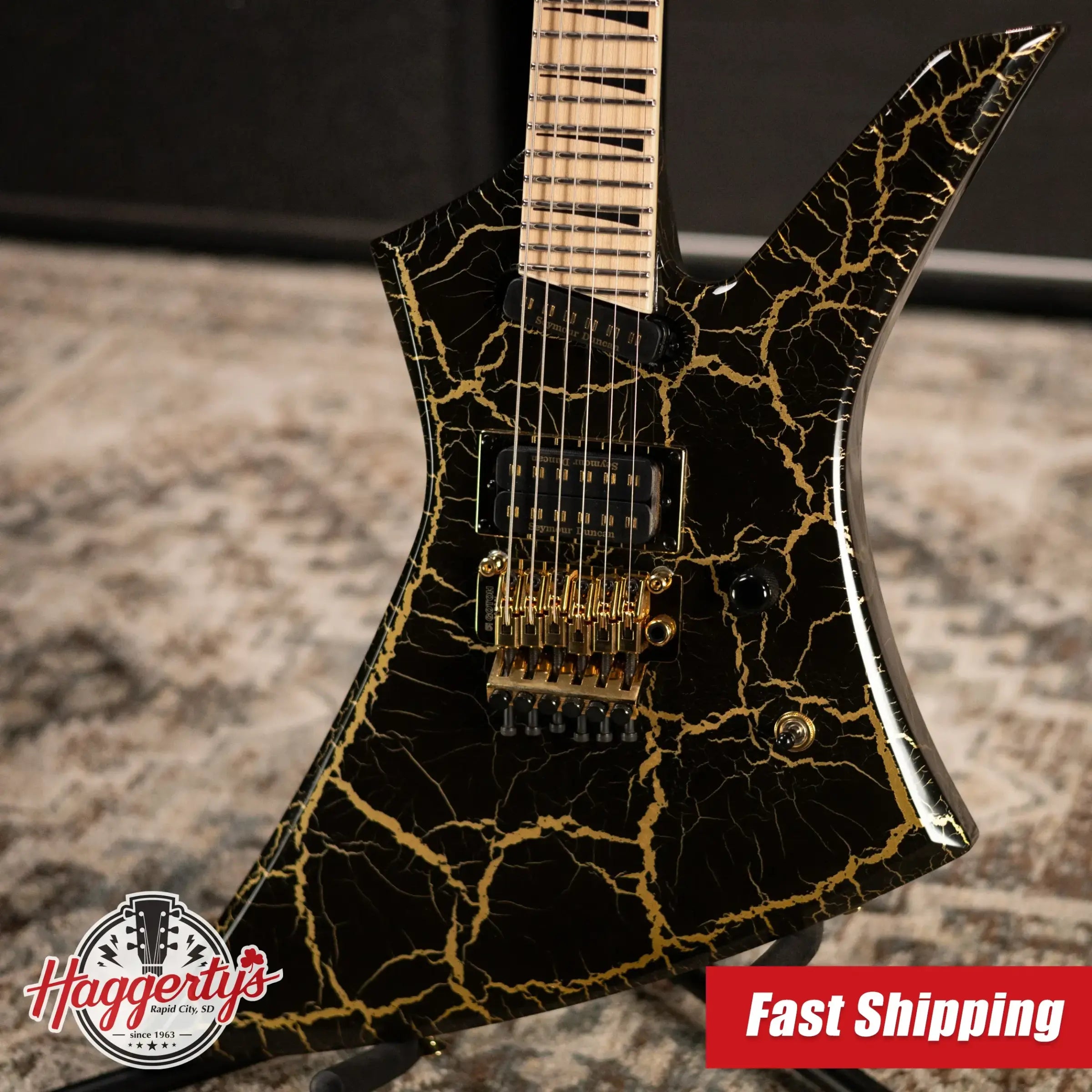 Jackson Pro Plus Series Signature Brandon Ellis Kelly KE27 Electric Guitar - Gold Crackle with Gig Bag