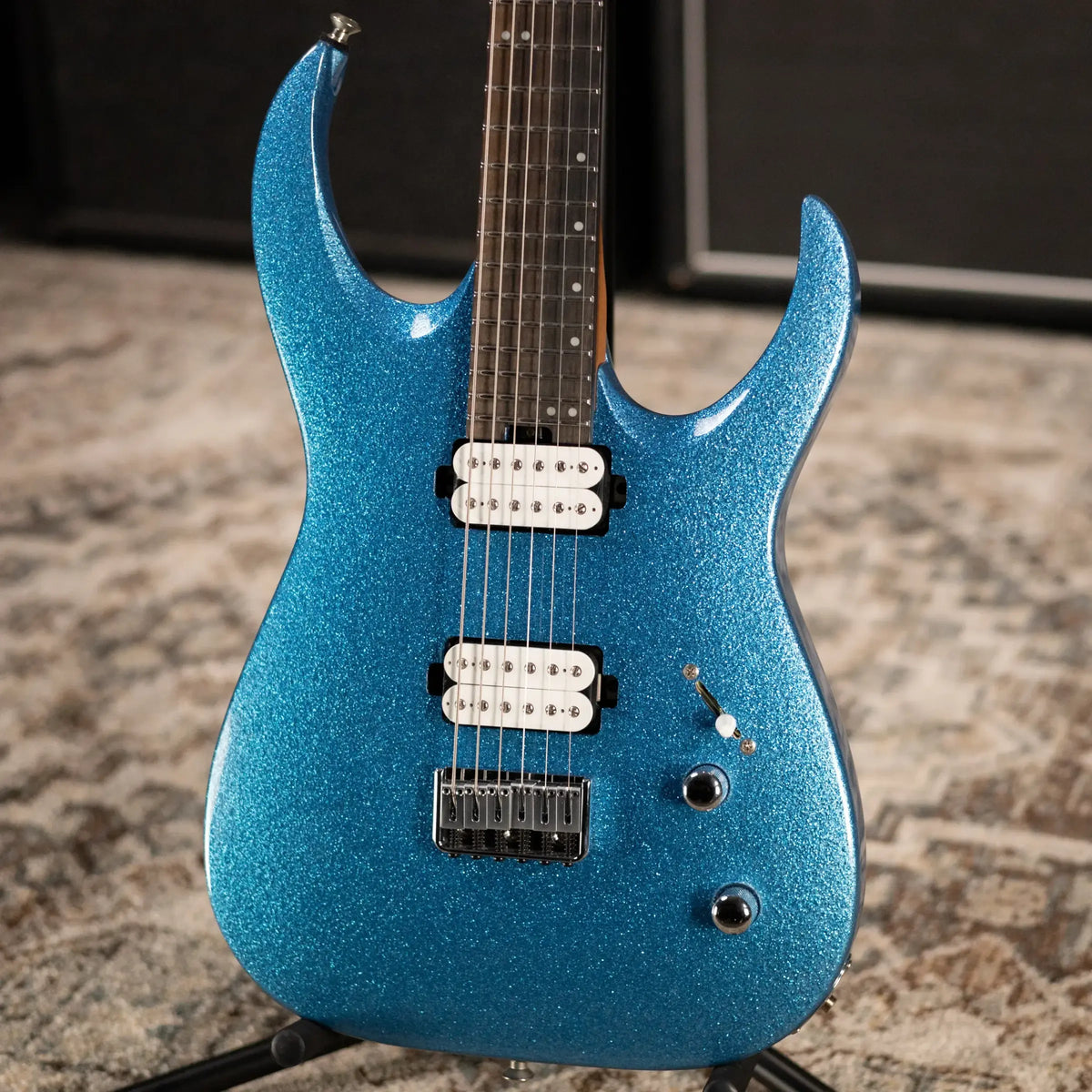 Jackson Pro Series Signature Misha Mansoor Juggernaut HT6 Ebony Fingerboard - Blue Sparkle with Gig Bag - Demo