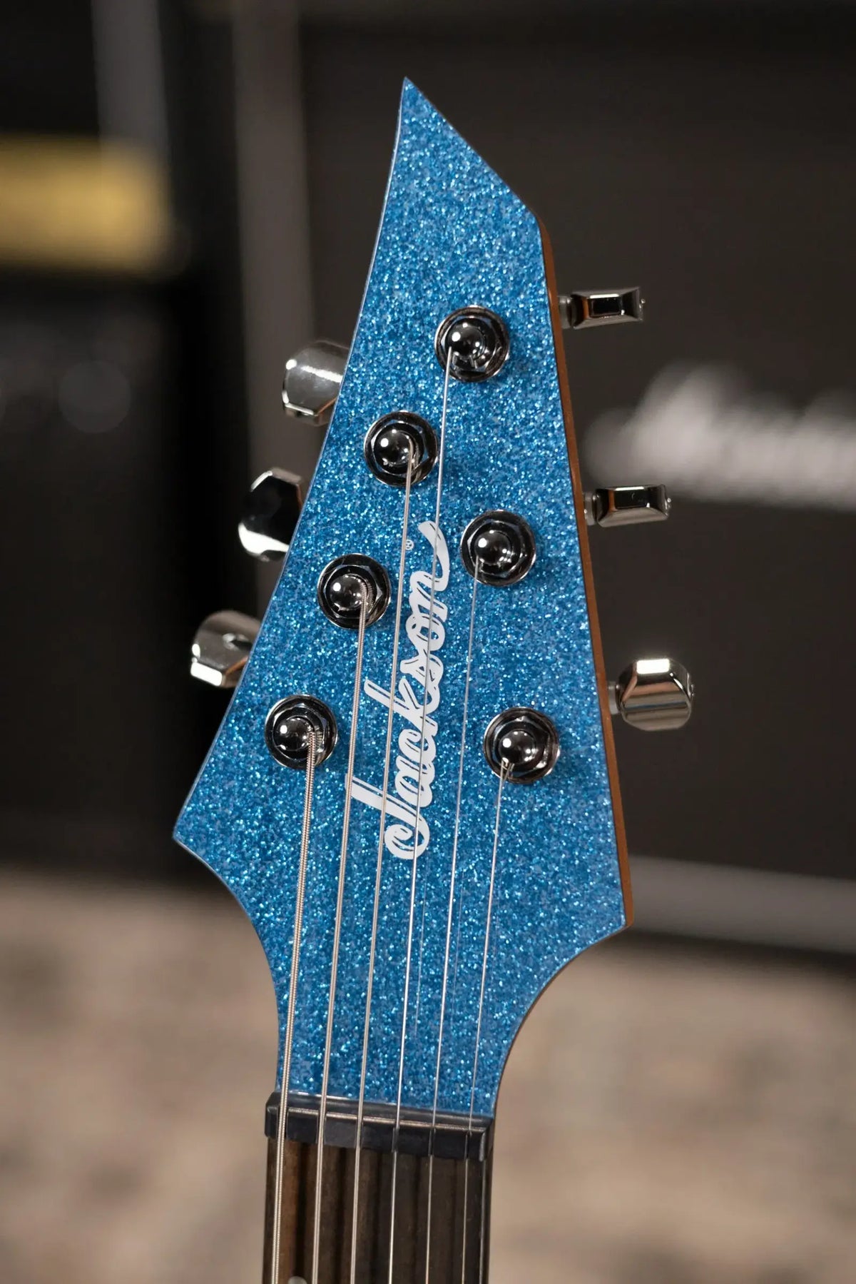 Jackson Pro Series Signature Misha Mansoor Juggernaut HT6 Ebony Fingerboard - Blue Sparkle with Gig Bag - Demo