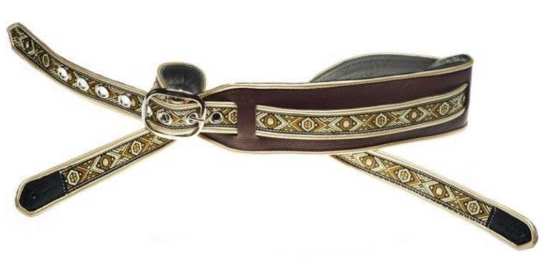 Jodi Head 3" Brocade Vintage Style Strap - Brown Phoenix