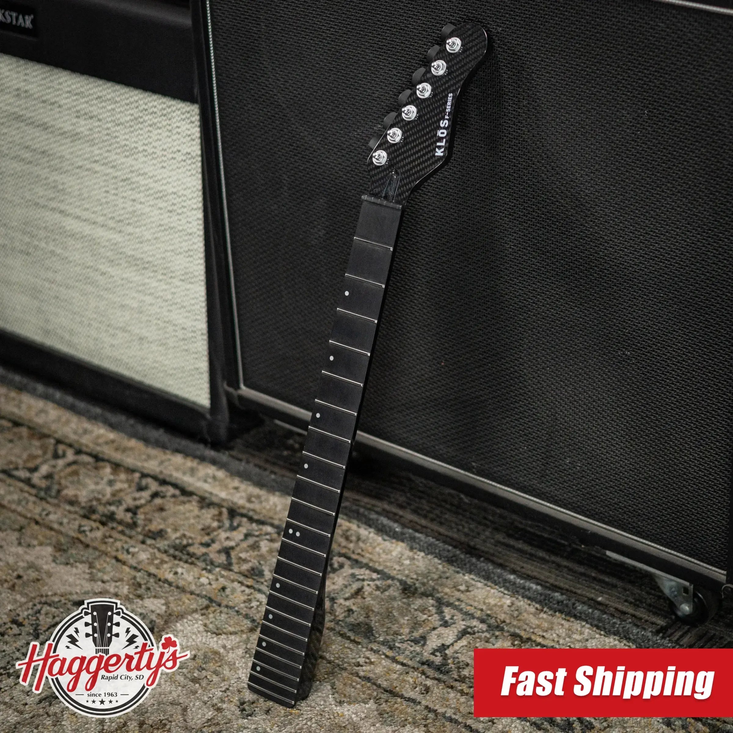 KLOS F-Series Carbon Fiber Tele Neck - 12" Radius - Locking Tuners