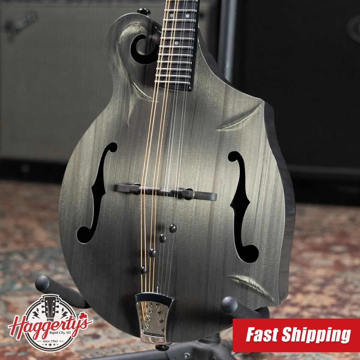 KLOS F-Style Mandolin Acoustic - Carbon Timber with Fiberglass Hardshell Case