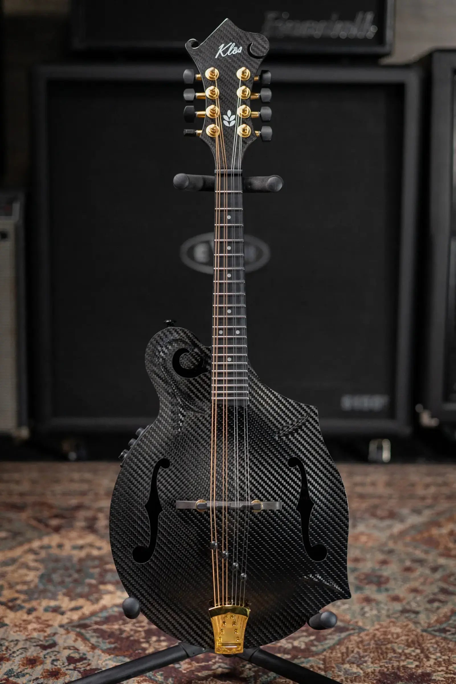 KLOS Full Carbon F-Style DAE EQ Acoustic/Electric Mandolin - Gold Hardware with Fiberglass Hardshell Case