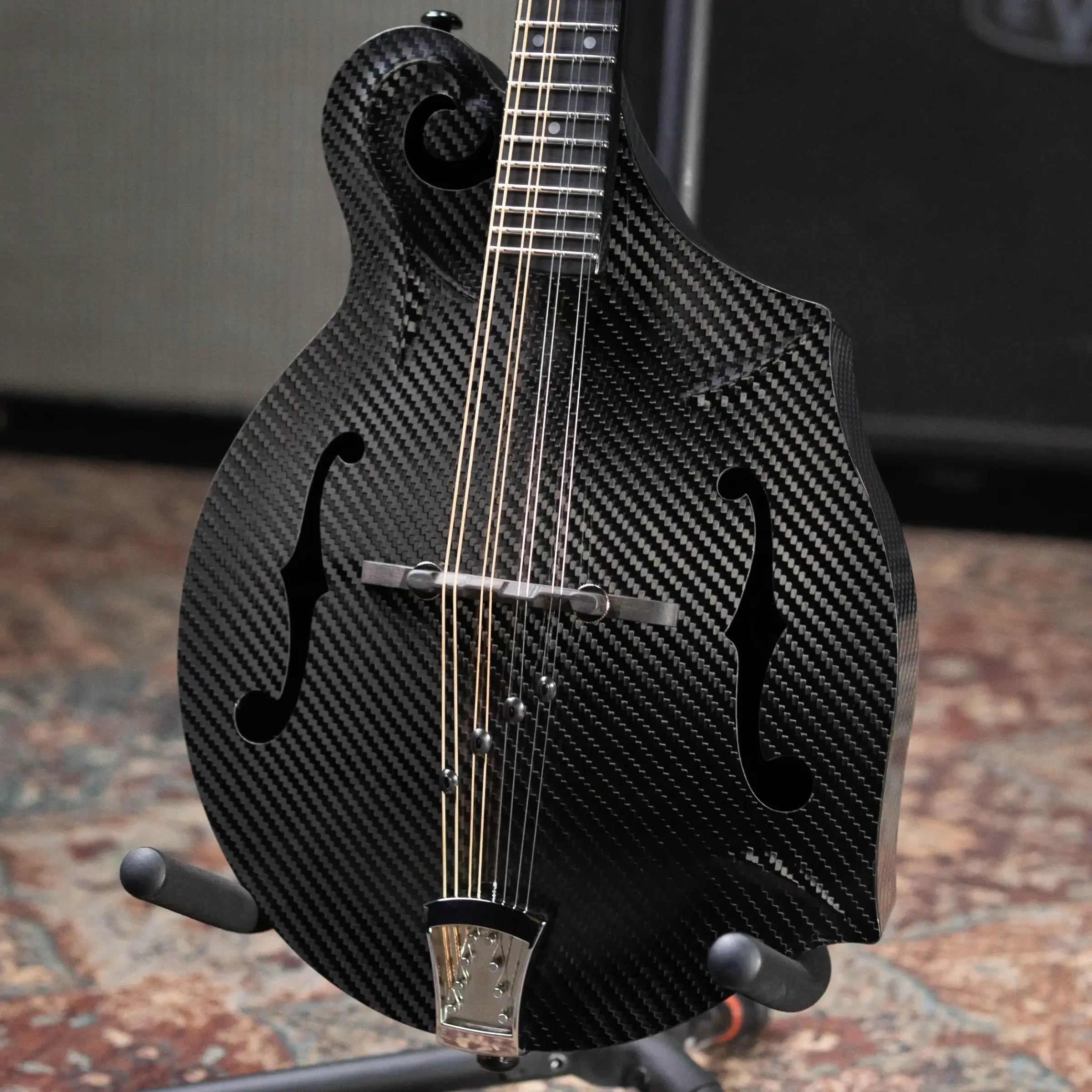 KLOS Full Carbon F-Style Mandolin Acoustic with Fiberglass Hardshell Case