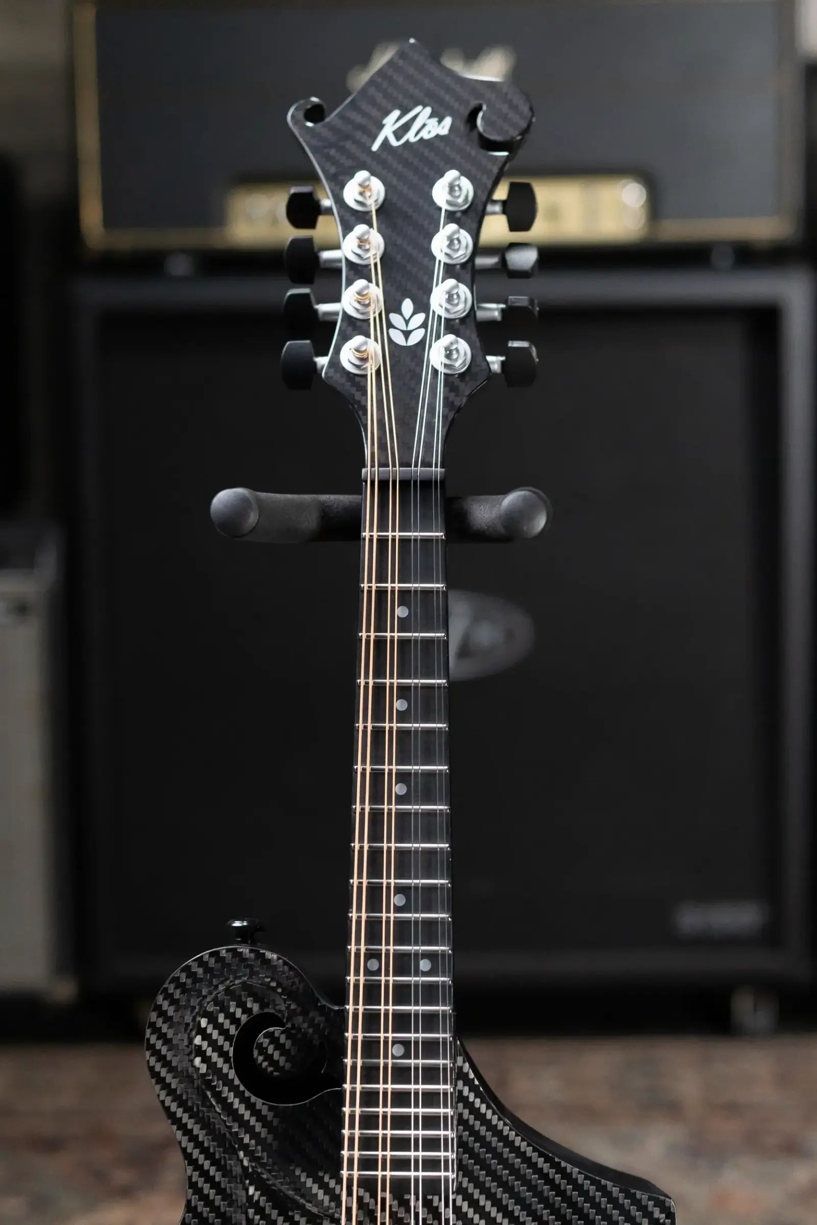 KLOS Full Carbon F-Style Mandolin Acoustic with Fiberglass Hardshell Case