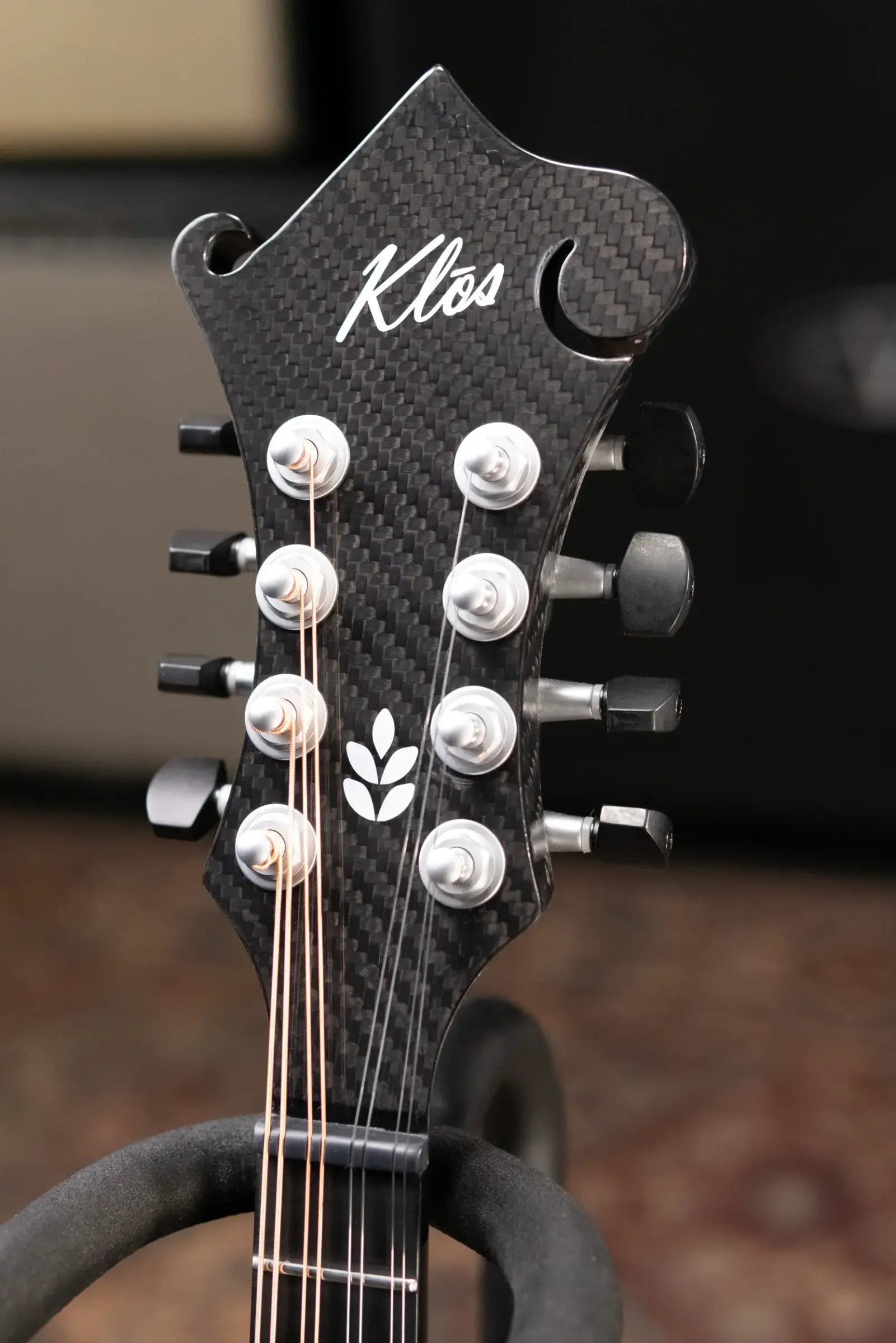 PRE-ORDER KLOS Full Carbon F-Style Mandolin KLOS EQ Acoustic/Electric with Fiberglass Hardshell Case