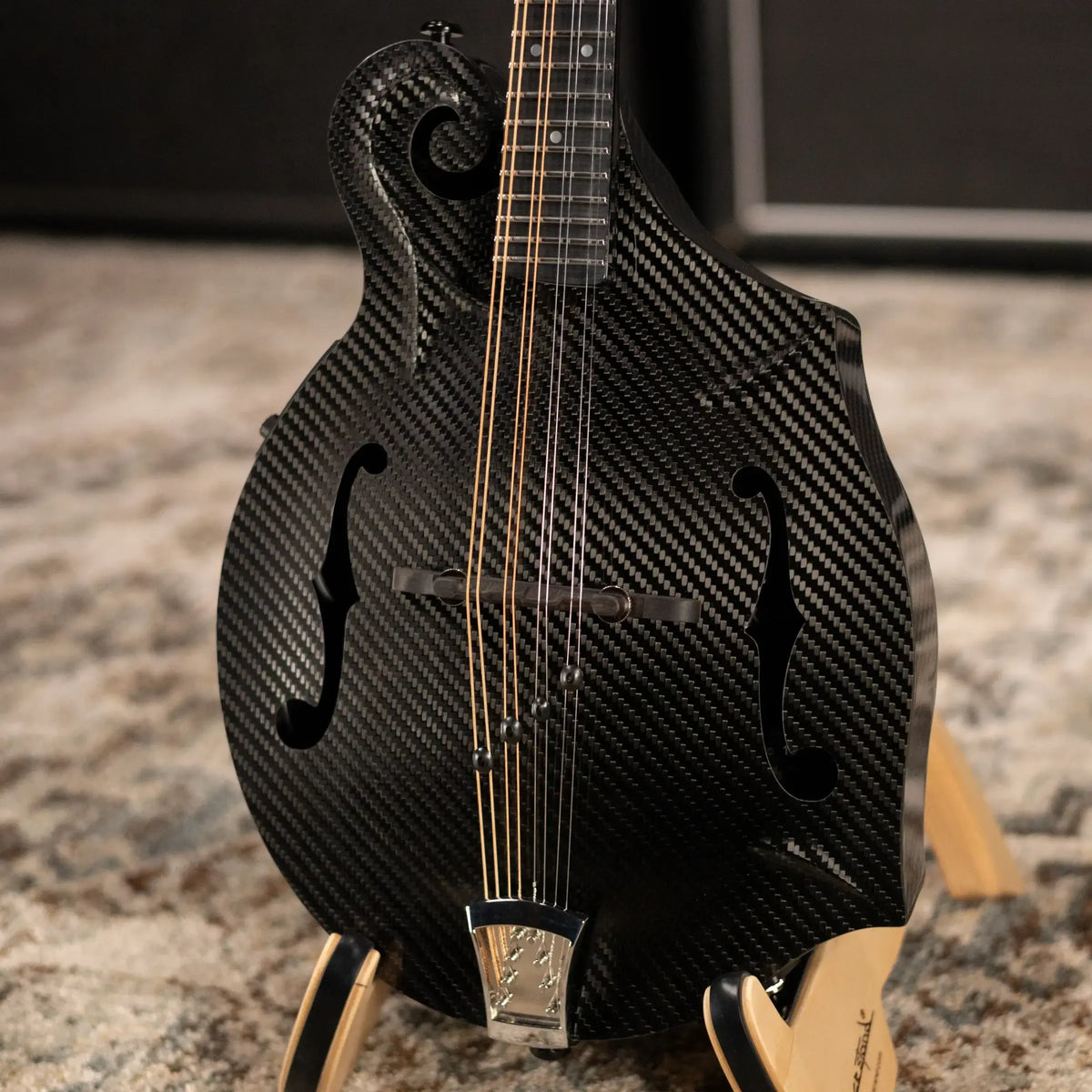 KLOS Full Carbon F-Style Mandolin KLOS EQ Acoustic/Electric with Fiberglass Hardshell Case