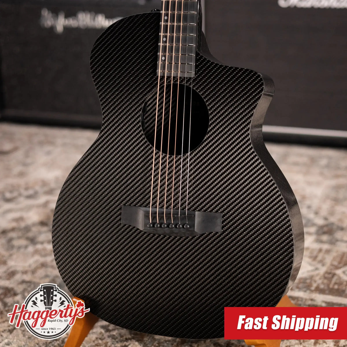 KLOS Grand Cutaway Mini DAE Acoustic/Electric Guitar - Full Carbon with Gig Bag