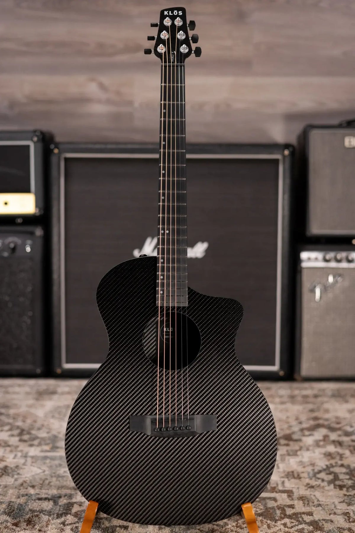 KLOS Grand Cutaway Mini DAE Acoustic/Electric Guitar - Full Carbon with Gig Bag