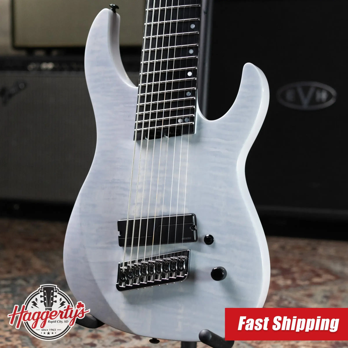 Legator N9F-WHT 9-String Multi-Scale Electric Guitar - White FM with Gig Bag - Used