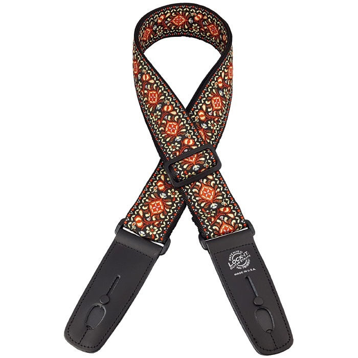 Lock-It Retro Vintage 2" Guitar Strap LIS-063-CB - Chestnut Bay Brown