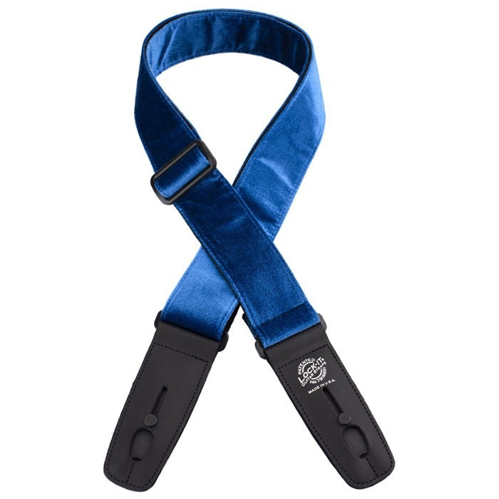Lock-It Straps Crushed Velvet Guitar Strap LIS-020CV2-BLU - Blue