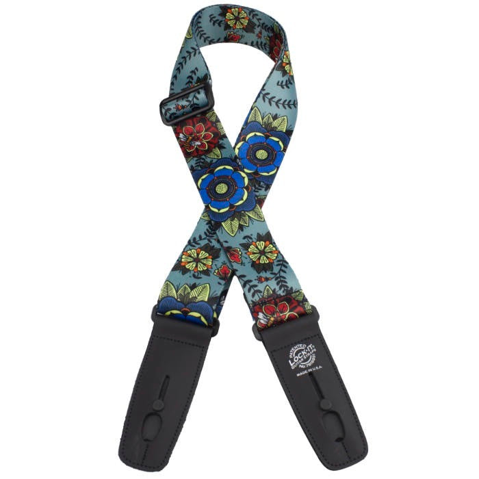 Lock-it Straps 2" Wide Locking Guitar Strap LIS-111-S25 - Polly Plush Flowers