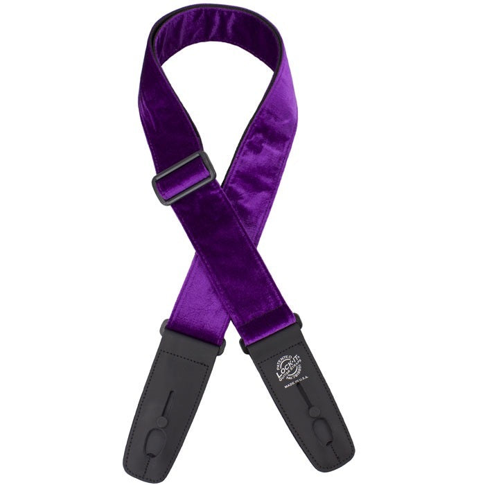 Lock-it Straps Crushed Velvet Guitar Strap LIS-021CV2-PUR - Purple