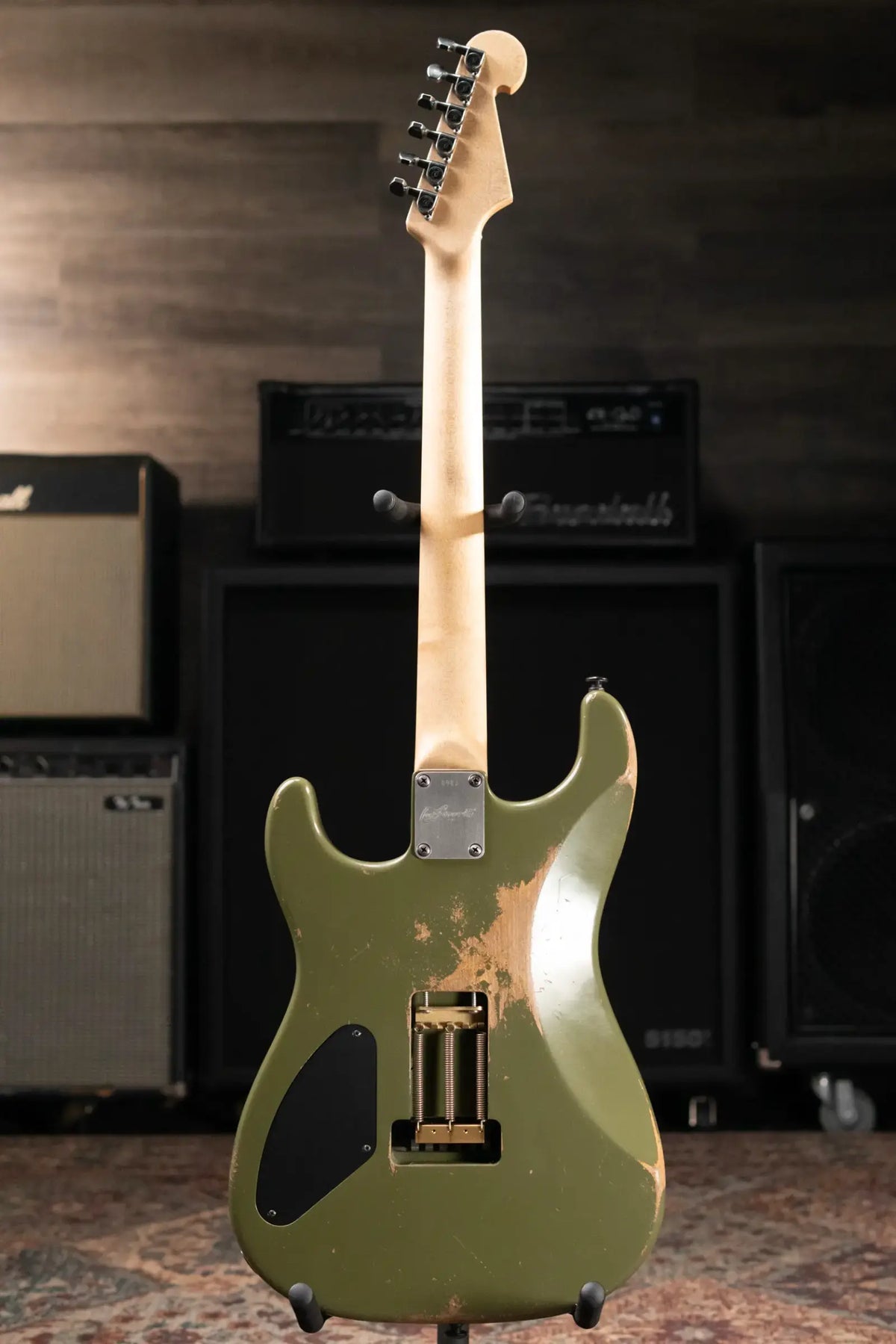 Luxxtone El Machete Electric Guitar - Army Green with Hardshell Case