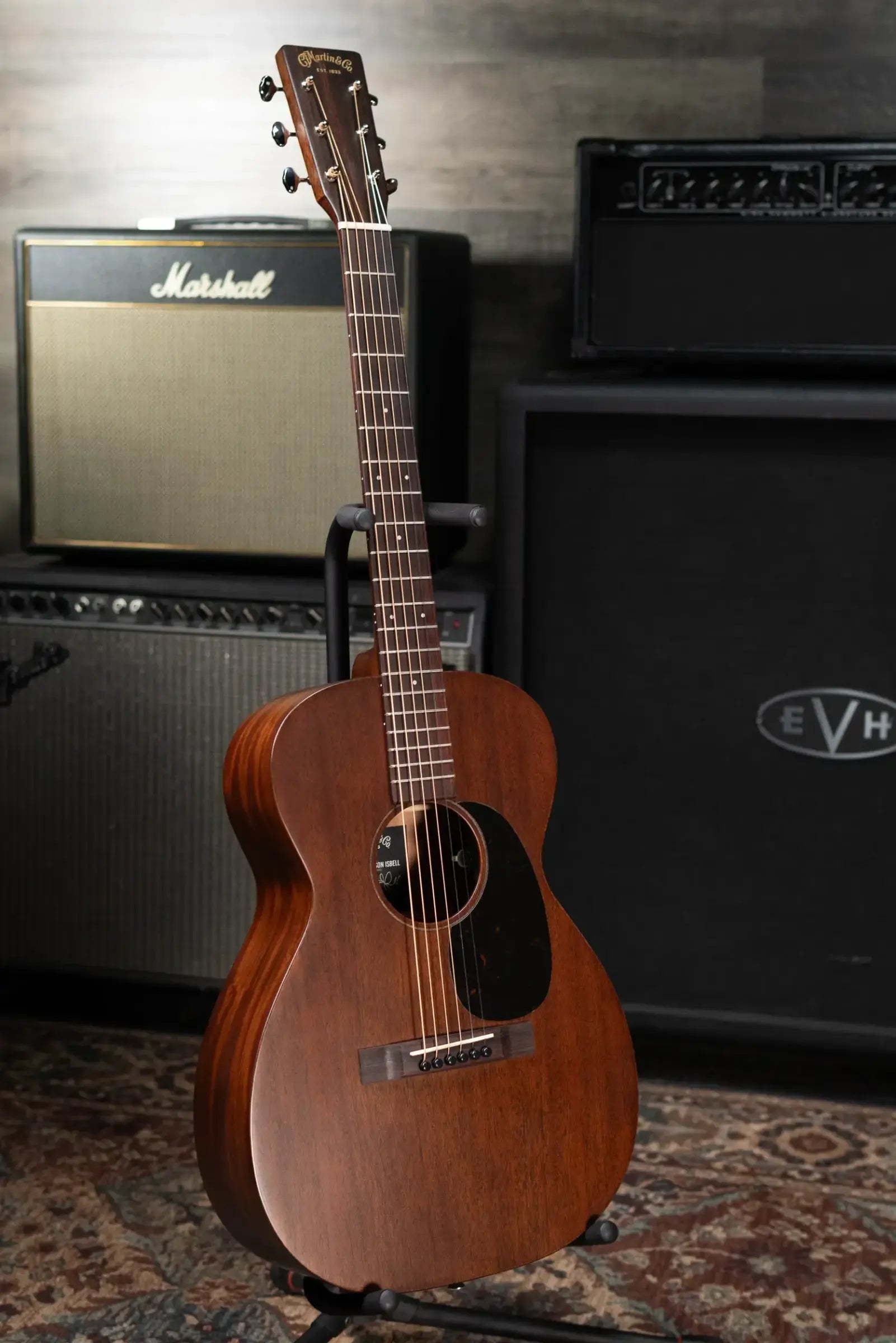 Martin 0-10E Retro Jason Isbell Concert Signature Short Scale Acoustic/Electric Guitar - Dark Mahogany with Gig Bag