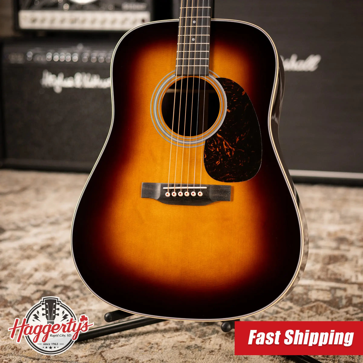 Martin D-28 Standard Series Dreadnought Acoustic Guitar - Gloss 1935 Sunburst with Hardshell Case - Demo