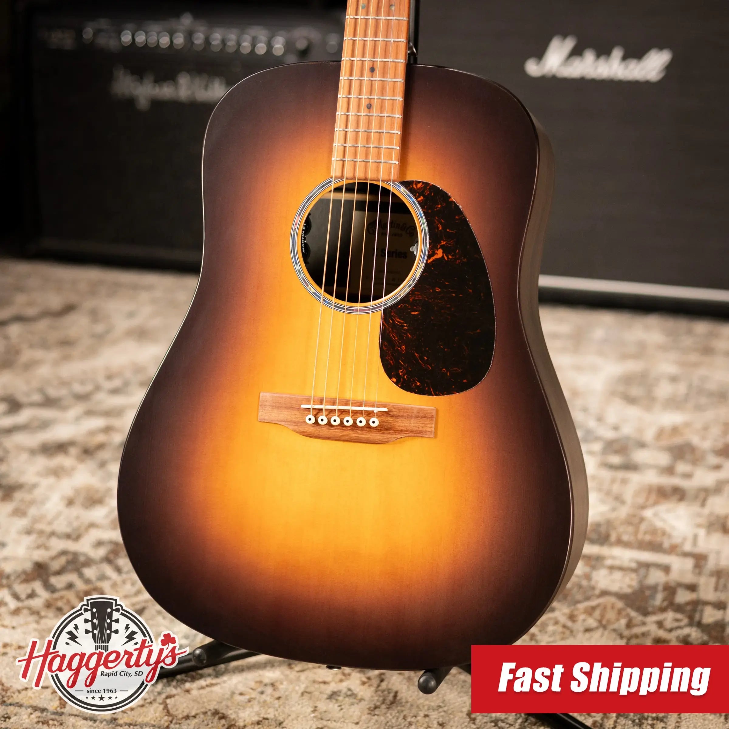 Martin D-X2E Dreadnought Acoustic/Electric Guitar - Ziricote Burst with Gig Bag