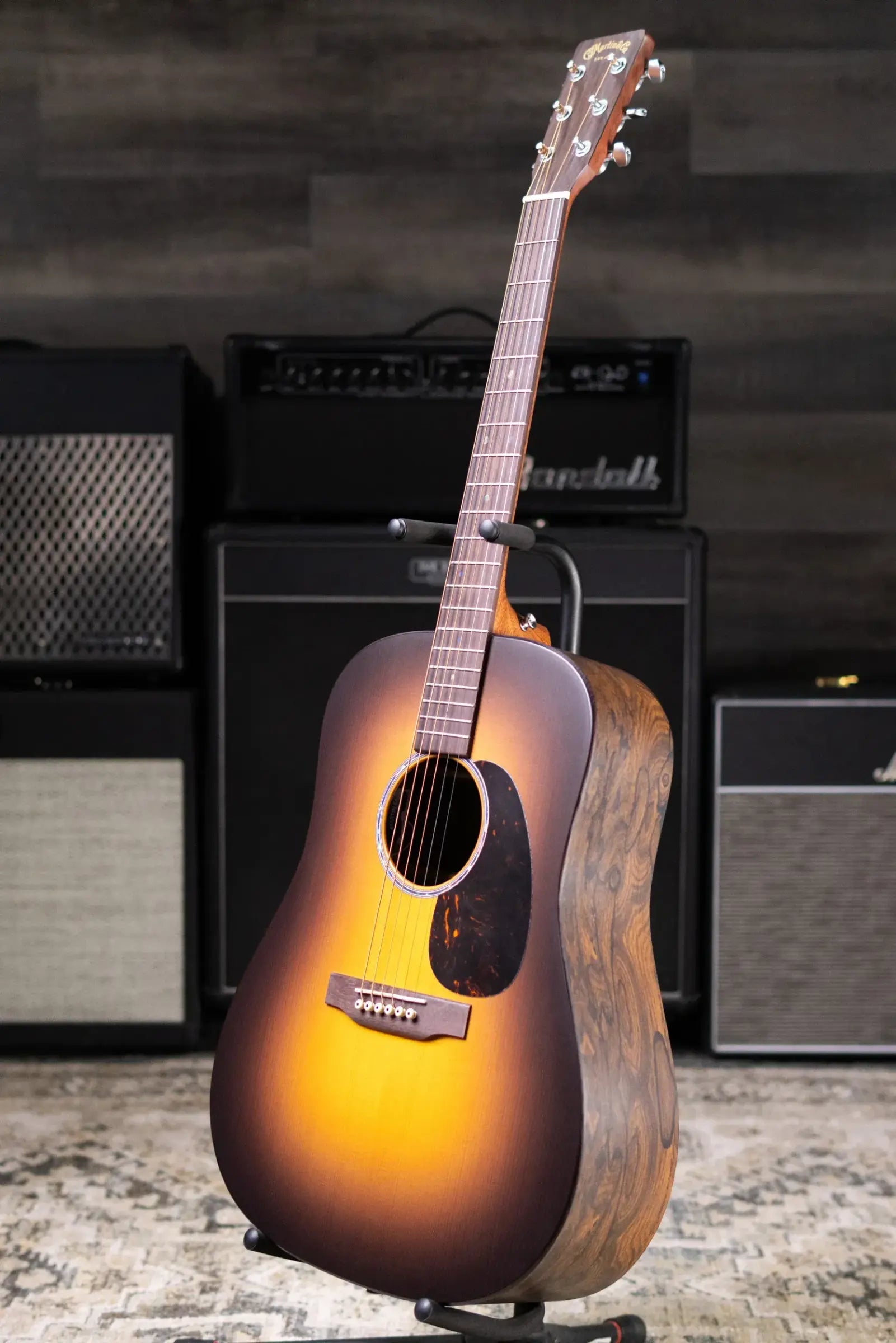 Martin D-X2E Dreadnought Acoustic/Electric Guitar - Ziricote Burst with Gig Bag
