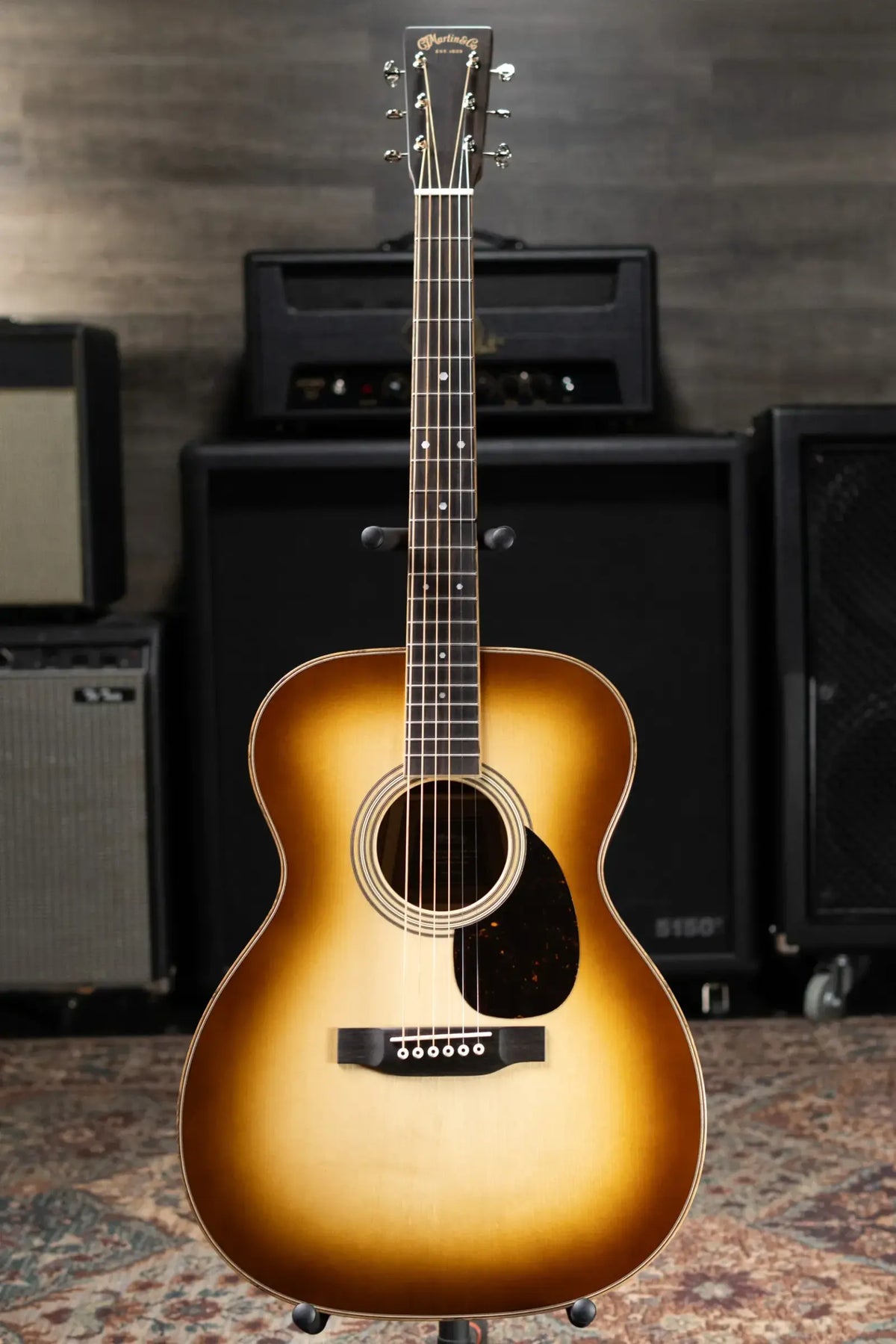 Martin OM-35 Inception Acoustic Guitar - Dark Toasted Burst with Hardshell Case