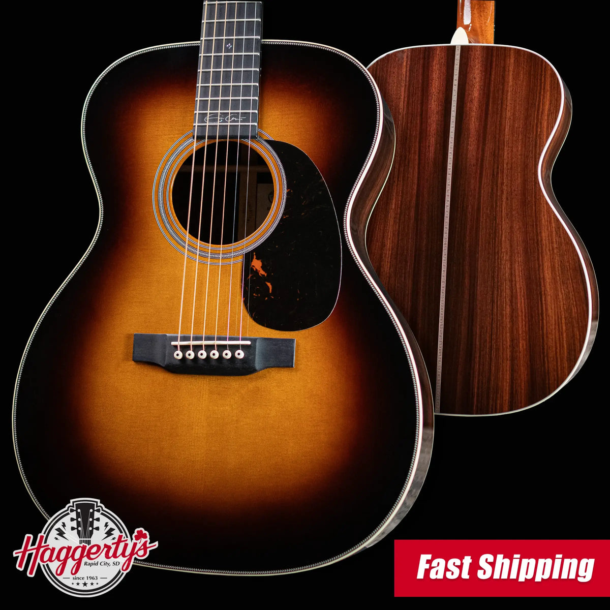 Martin 000-28EC Eric Clapton Signature Acoustic Guitar - 1935 Sunburst with Hardshell Case