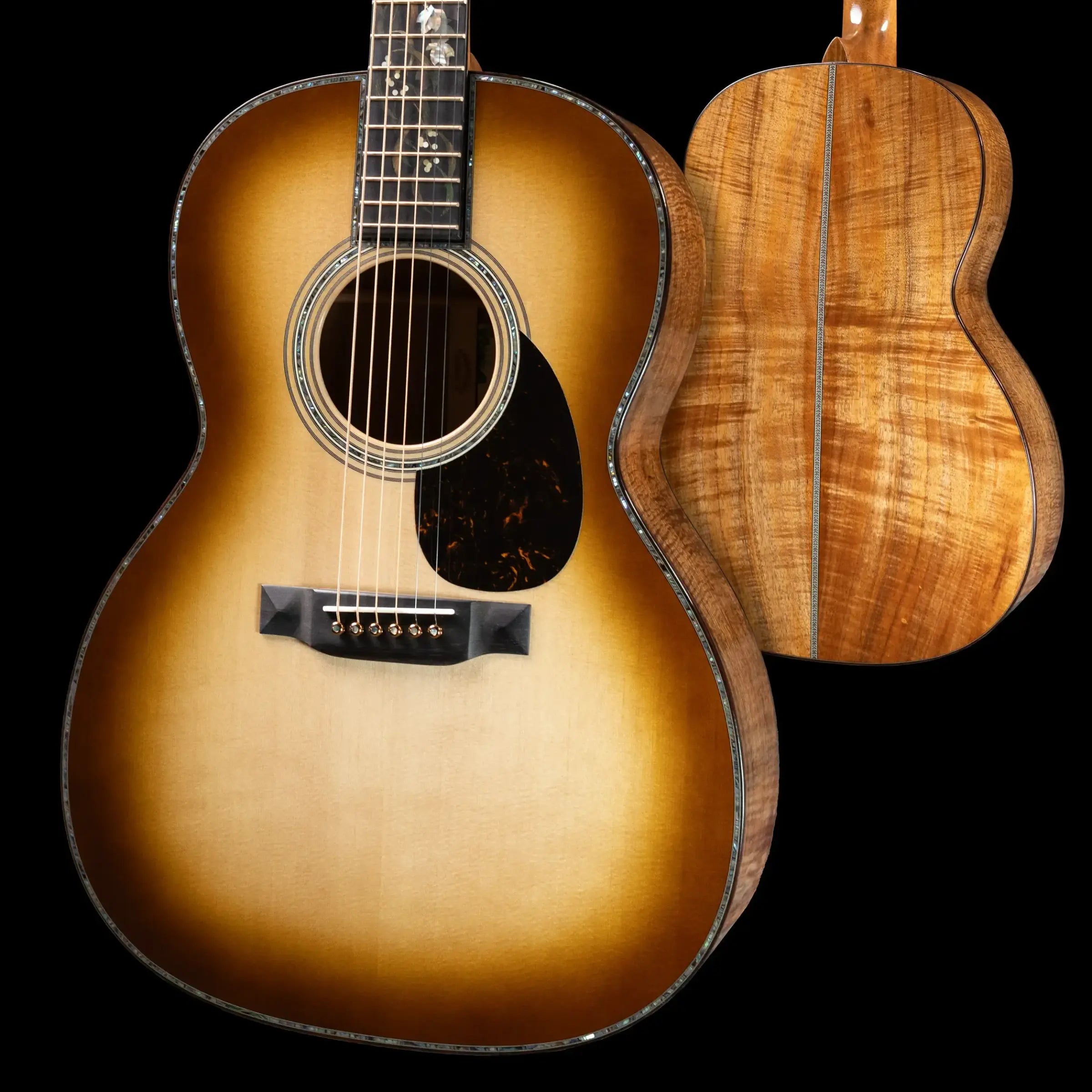 Martin O'ahu K-42 Hibiscus Acoustic Guitar - Dark Toasted Burst with Hardshell Case