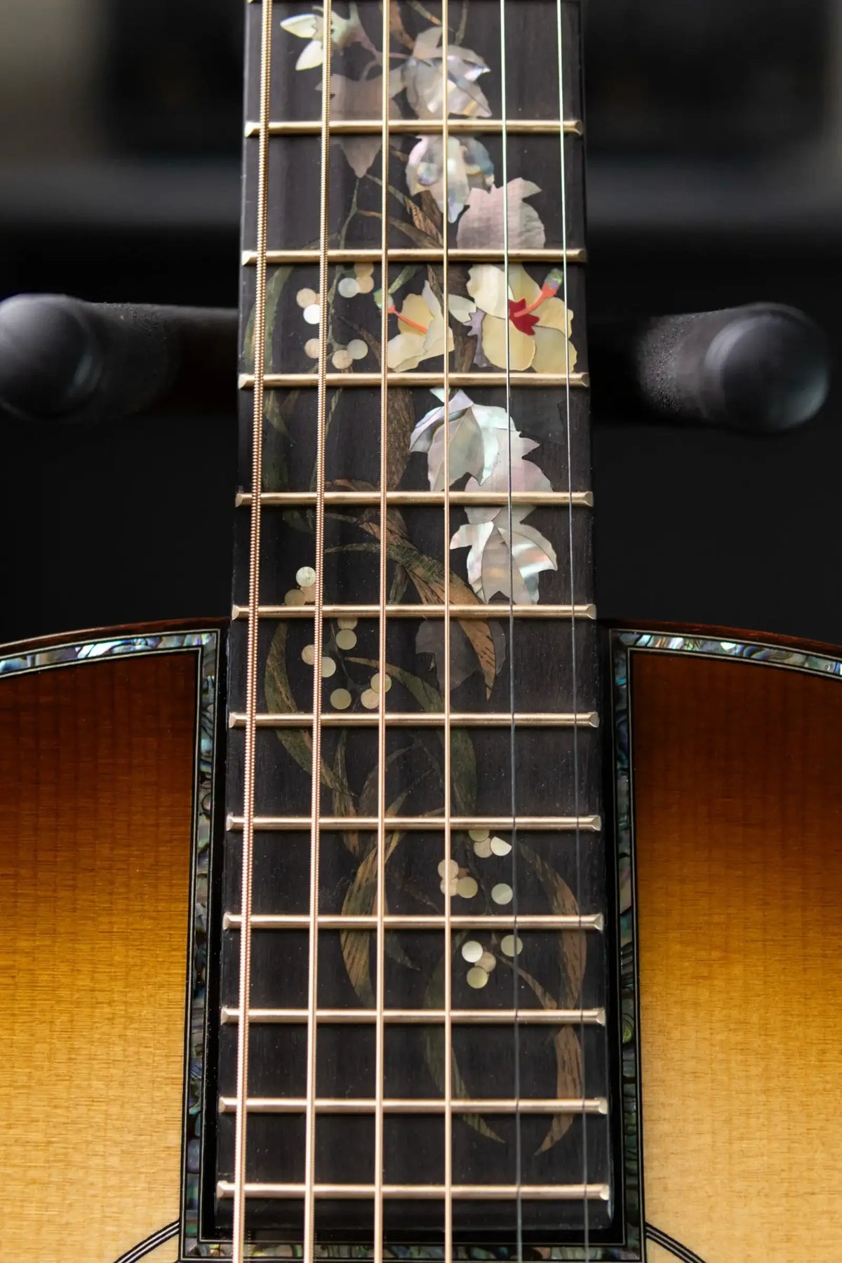 Martin O'ahu K-42 Hibiscus Acoustic Guitar - Dark Toasted Burst with Hardshell Case