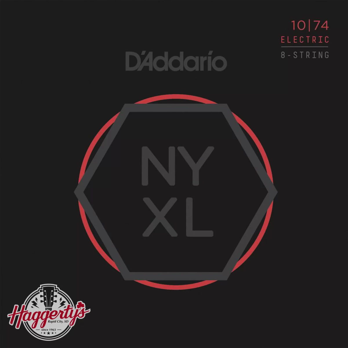 D'Addario 10-74 Light Top/Heavy Bottom 8-String NYXL Electric Guitar Strings