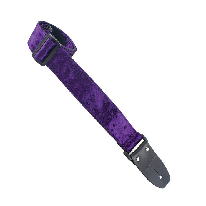 OMG Crushed Velvet Guitar Strap Purple