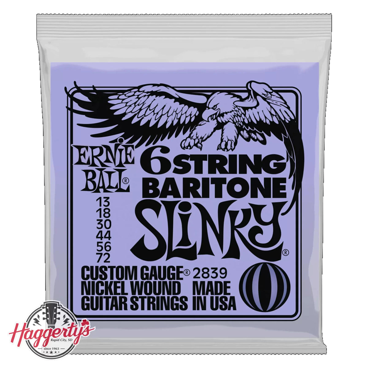 Ernie Ball Slinky 6-String Baritone Nickel Wound Electric Guitar Strings .13-.72
