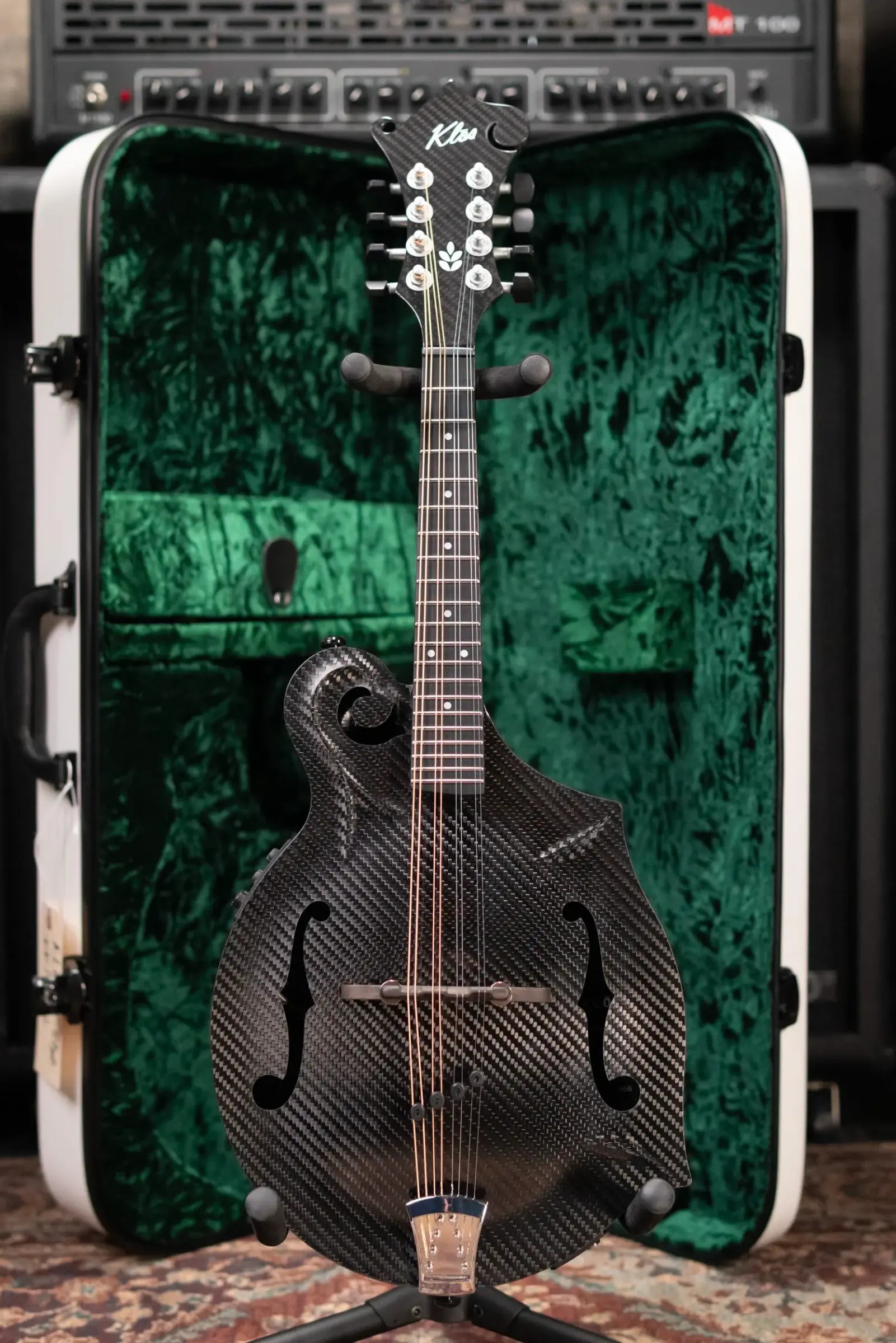 PRE-ORDER KLOS Full Carbon F-Style Mandolin Acoustic with Fiberglass Hardshell Case