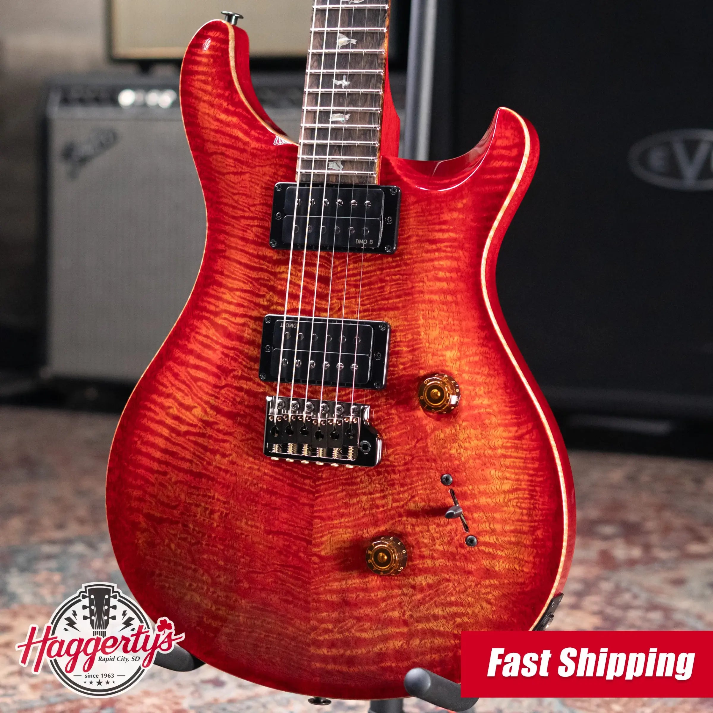 PRS Custom 24 Mango Top Limited Edition Electric Guitar - Blood Orange with Hardshell Case