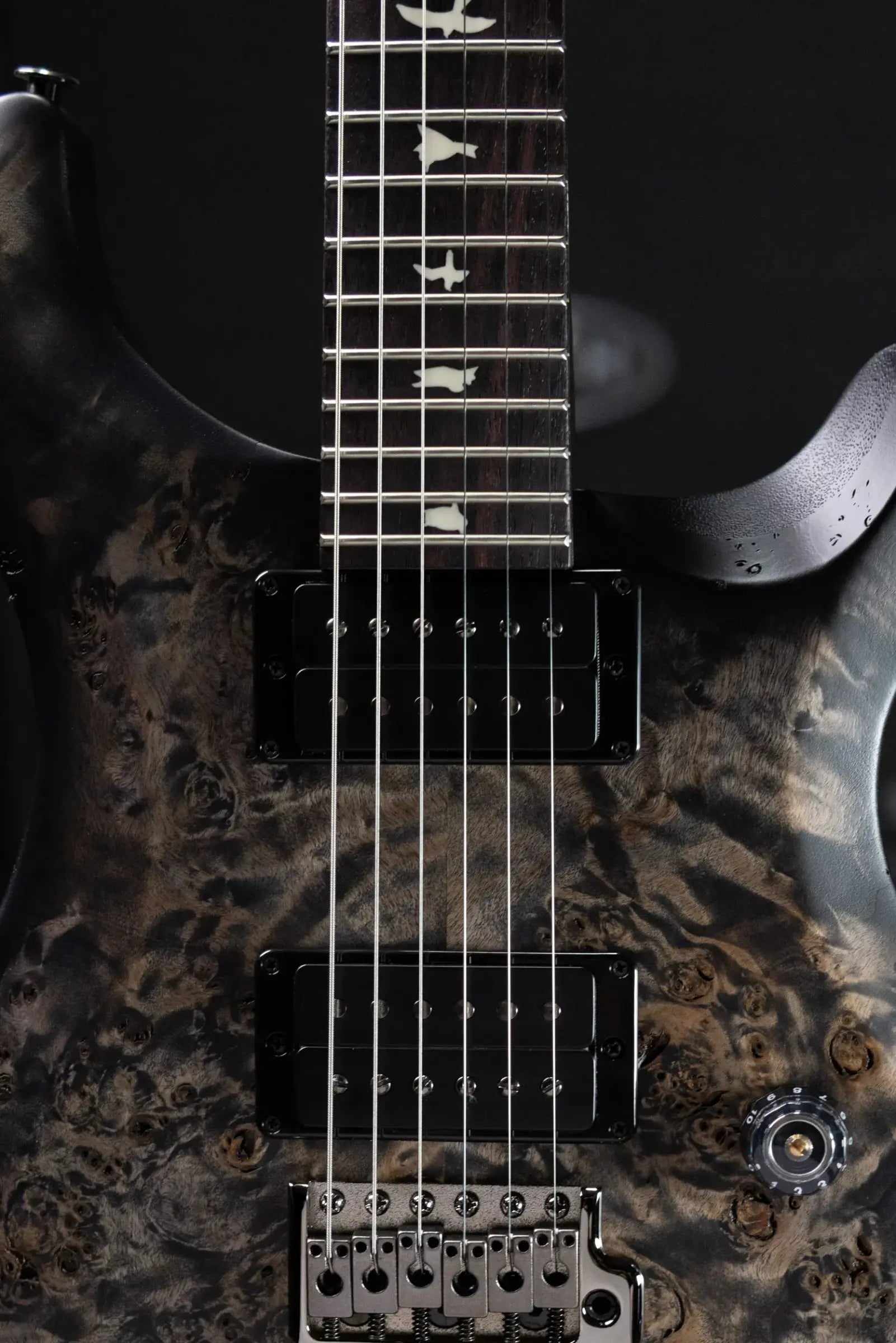 PRS S2 LTD Edition Custom 24 Poplar Burl Top Electric Guitar - Satin Charcoal Burst with Gig Bag
