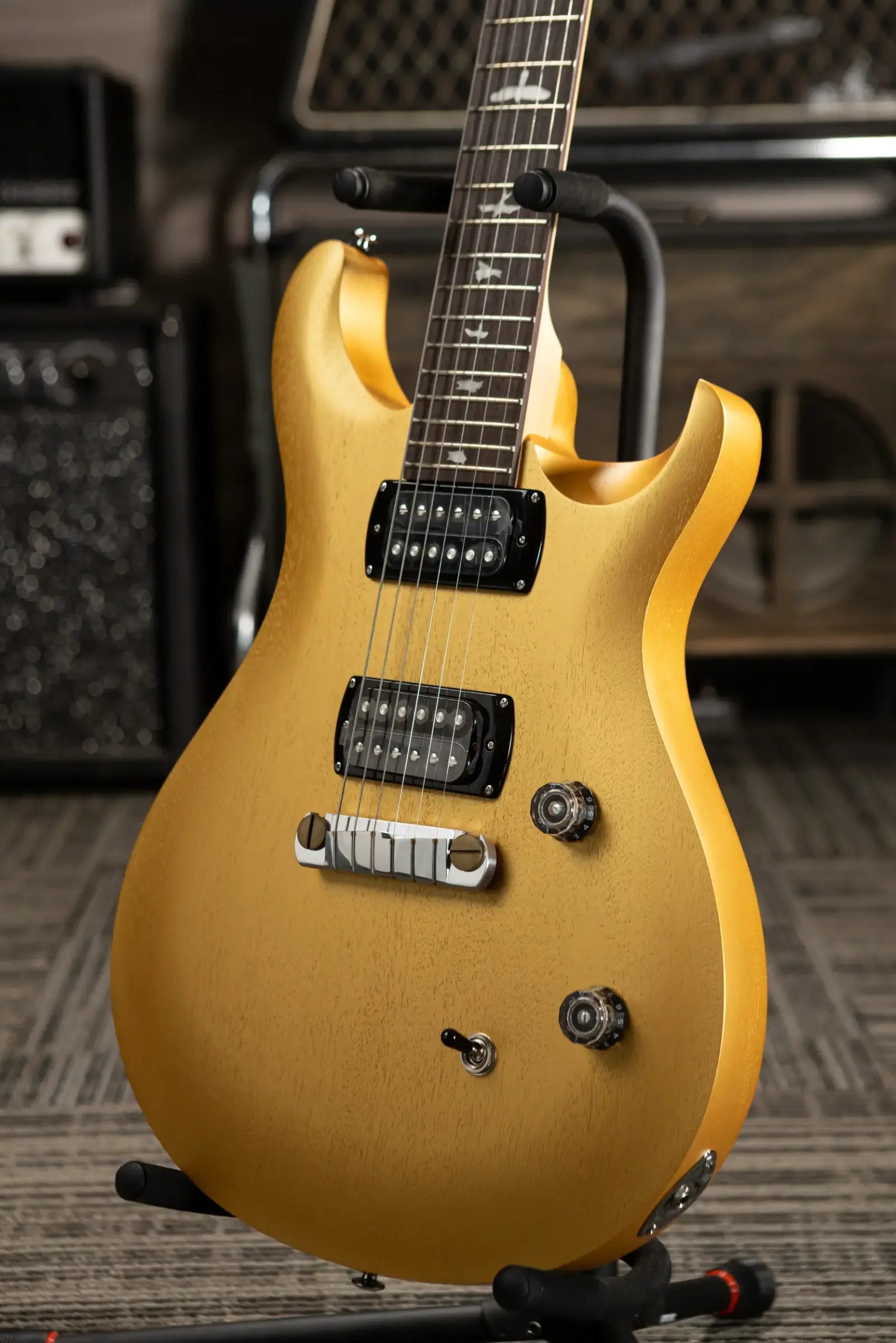 PRS SE CE 24 Standard Stoptail Electric Guitar - Metallic Gold Satin with Gig Bag