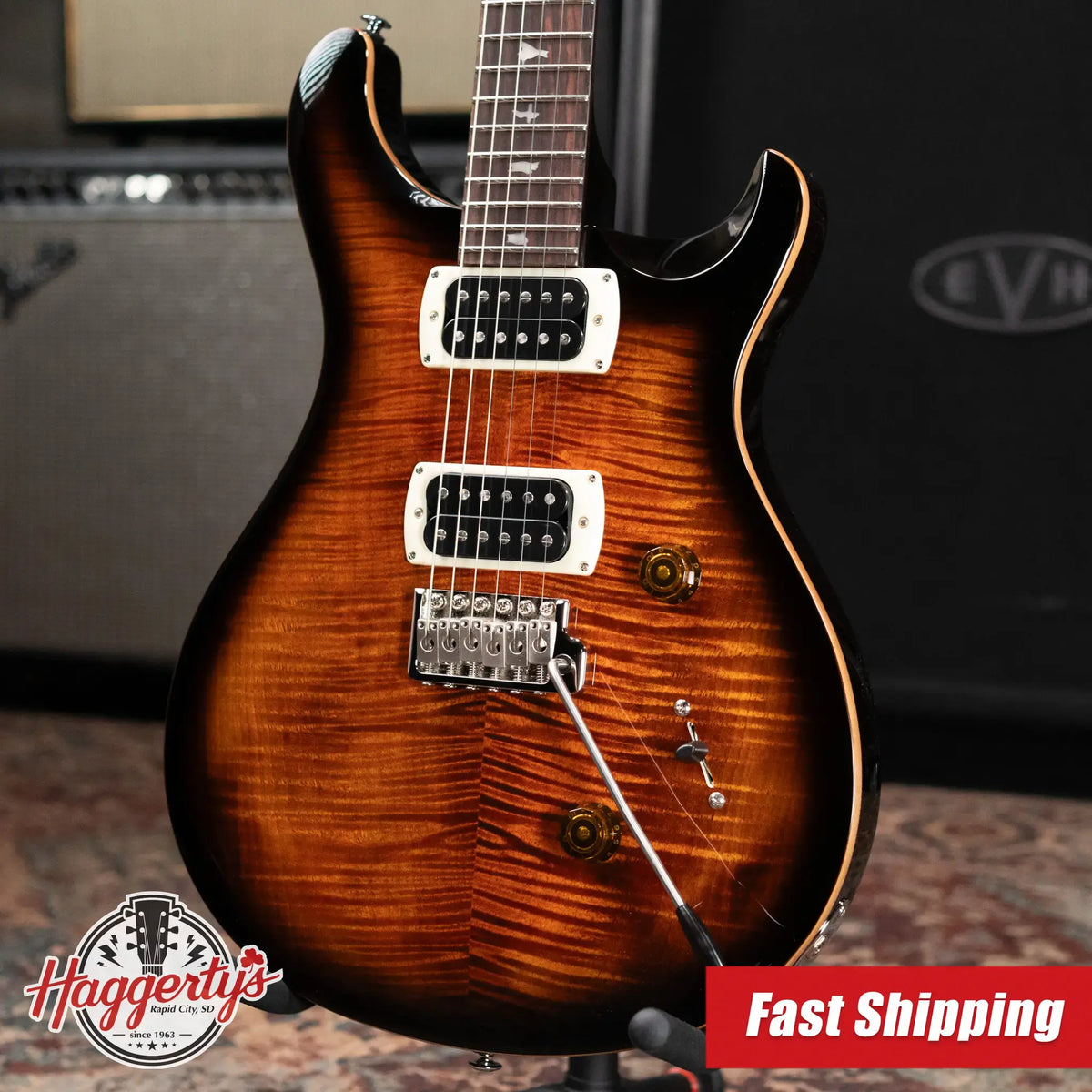 PRS SE Custom 24 Electric Guitar - Black Gold Sunburst with Gig Bag - Demo