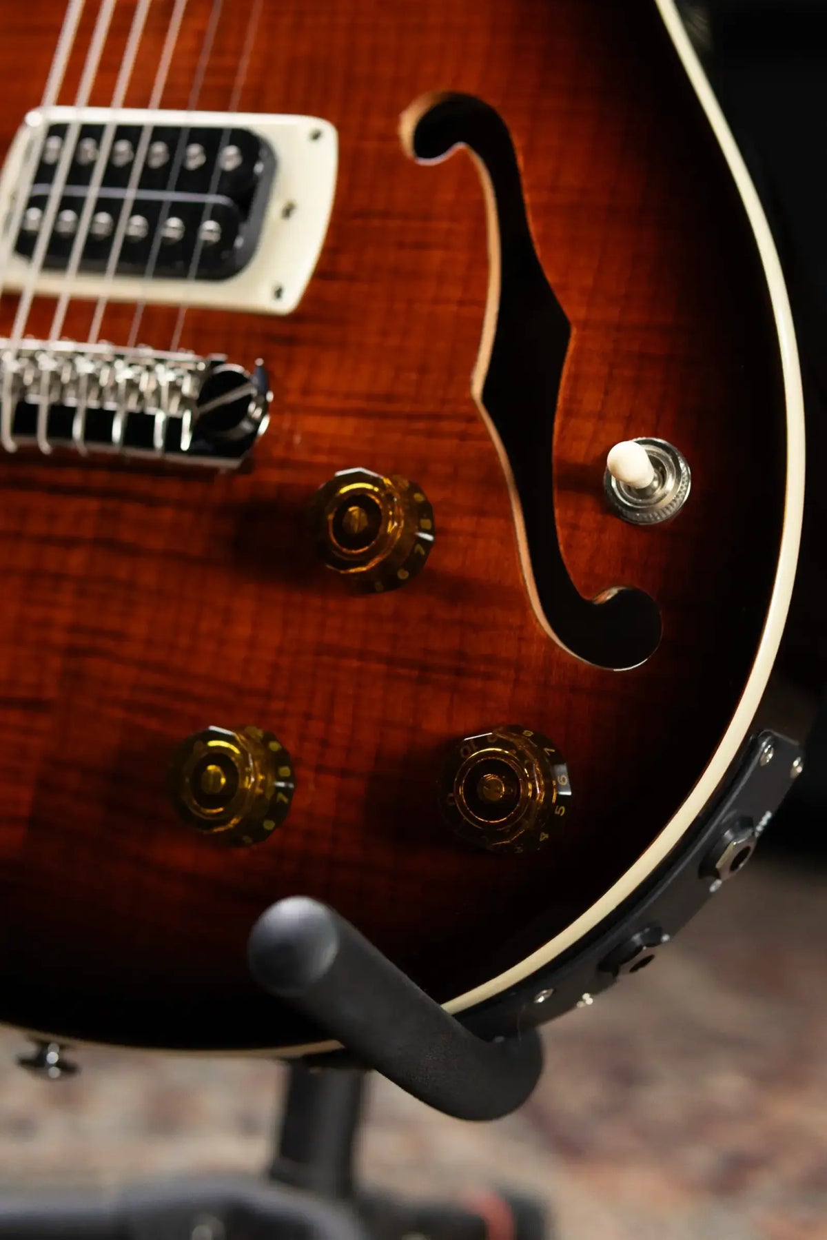 PRS SE Ed Sheeran Hollowbody I Baritone Piezo Electric Guitar - Orange Tiger Smokeburst with Gig Bag