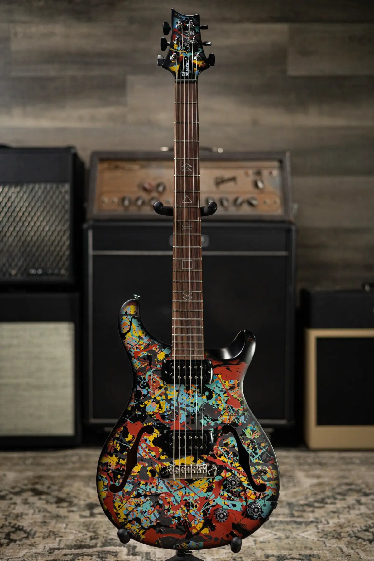 PRS SE Ed Sheeran Signature Hollowbody I Baritone Piezo LTD Electric Guitar - Cosmic Splash with Gig Bag