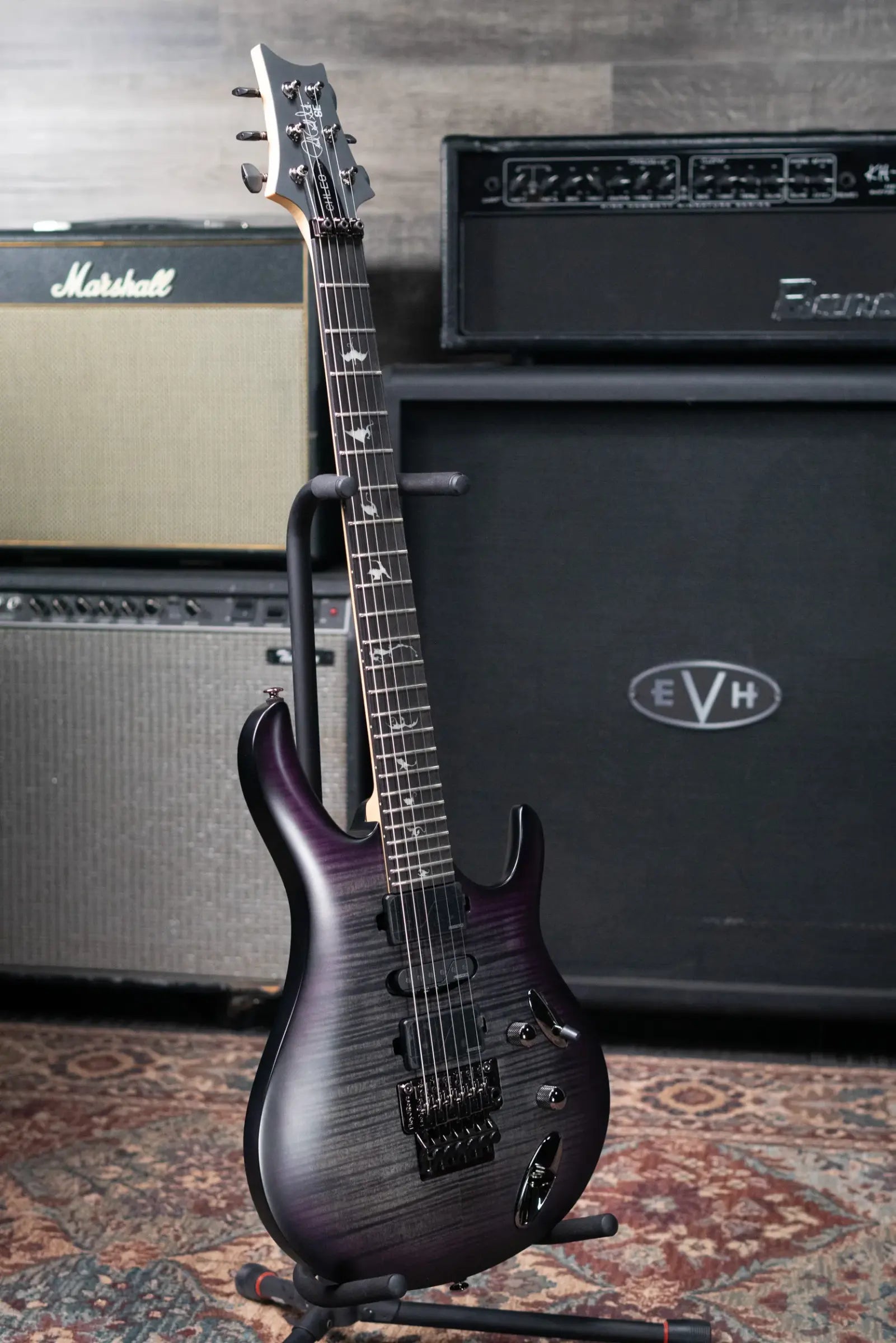 PRS SE Herman Li Signature Chleo Electric Guitar - Charcoal Purple Burst with Gig Bag