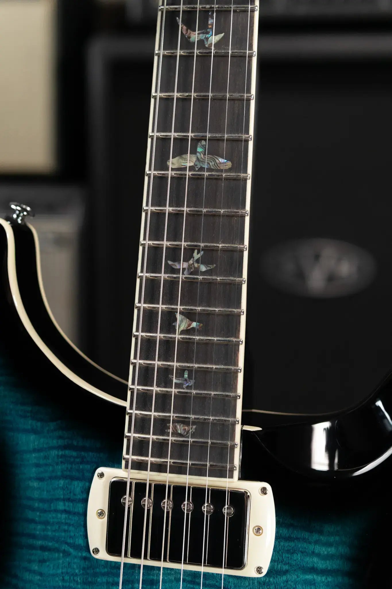 PRS SE Hollowbody II Piezo Electric Guitar - Peacock Blue Smokeburst with Gig Bag