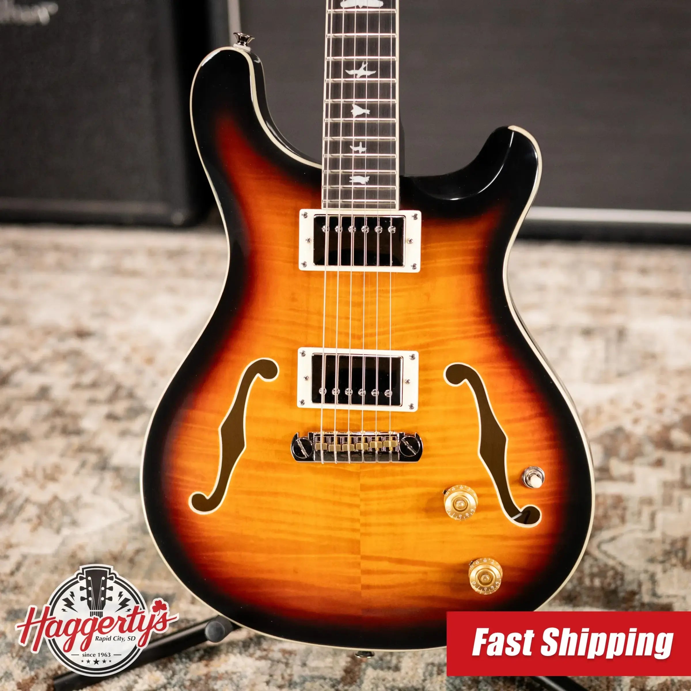 PRS SE Hollowbody Standard Electric Guitar - McCarty Sunburst with Hardshell Case - Used