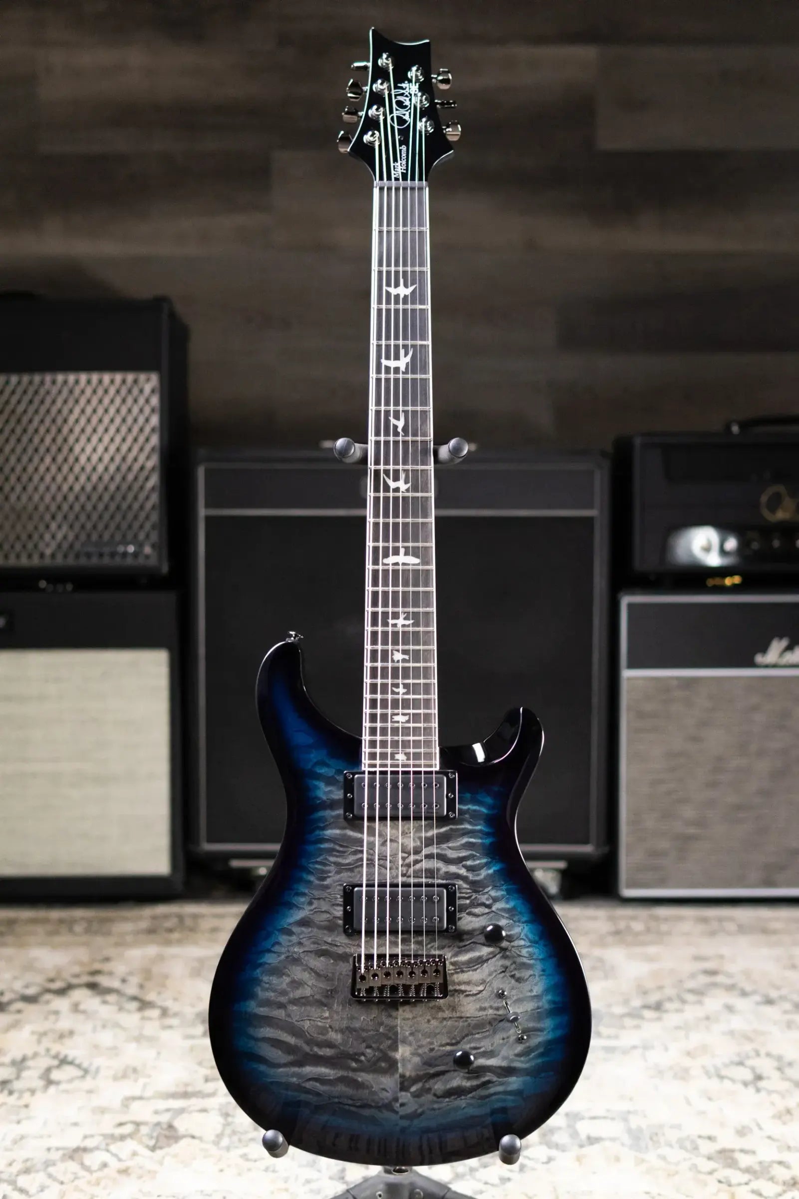 PRS SE Mark Holcomb 7-String Electric Guitar - Holcomb Blue Burst with Gig Bag