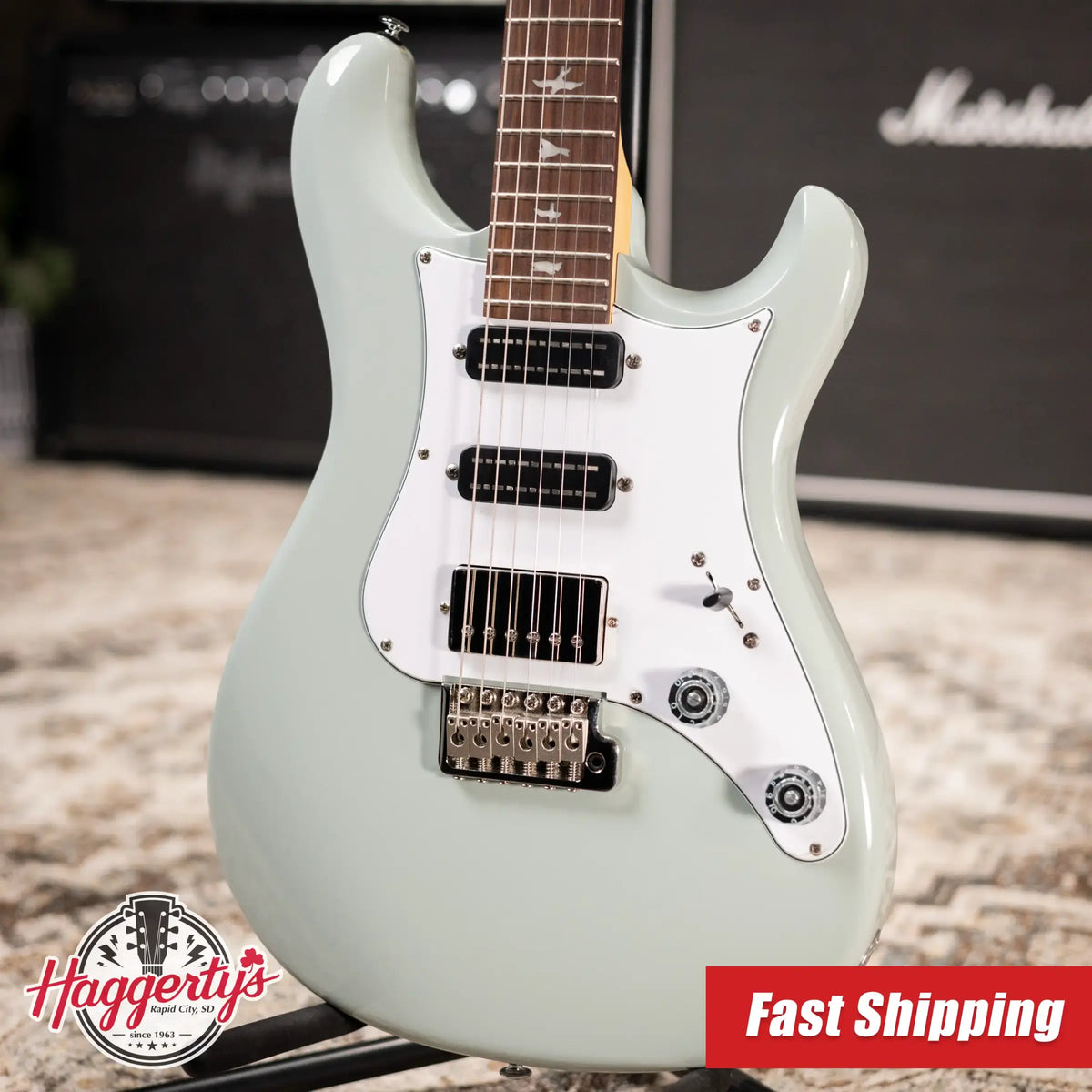PRS SE Studio Standard Rosewood Electric Guitar - Silvertone Gray with Gig Bag - Demo
